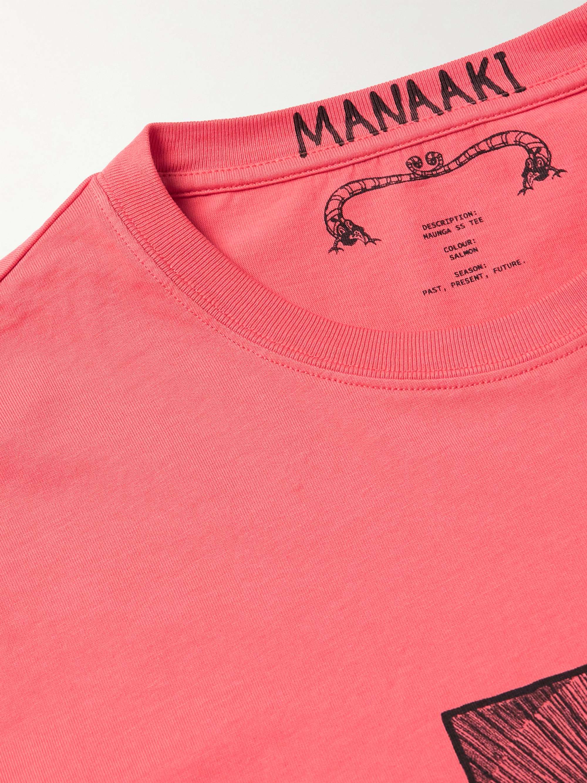 MANAAKI Maunga Printed Cotton-Jersey T-Shirt