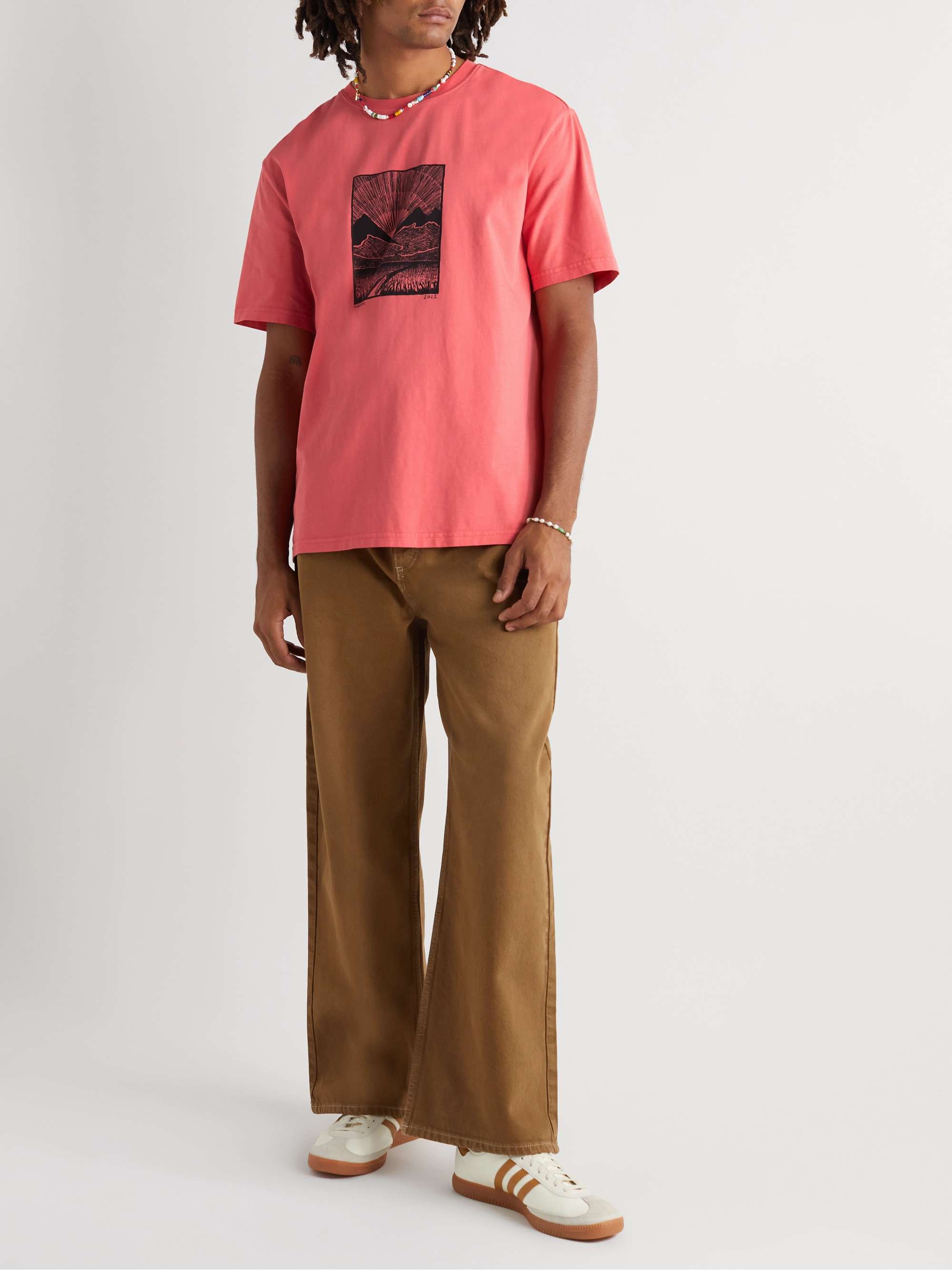 MANAAKI Maunga Printed Cotton-Jersey T-Shirt