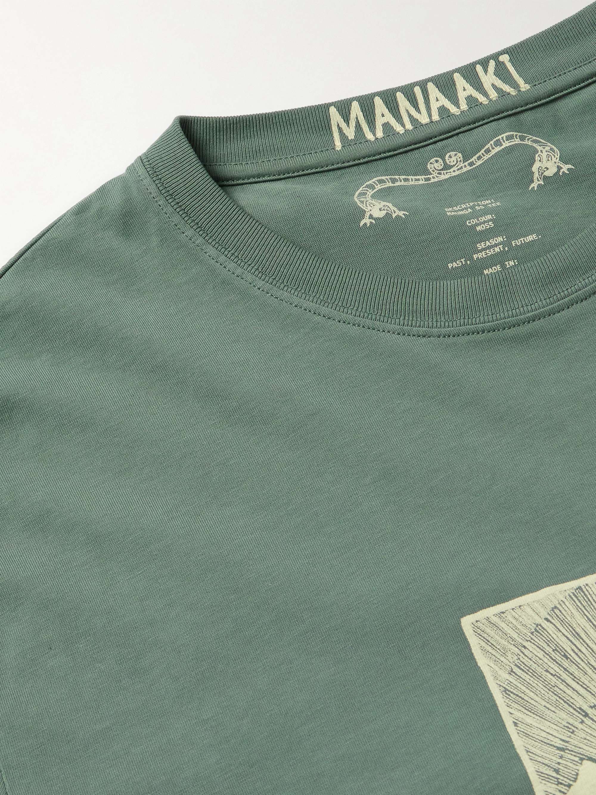 MANAAKI Maunga Printed Cotton-Jersey T-Shirt