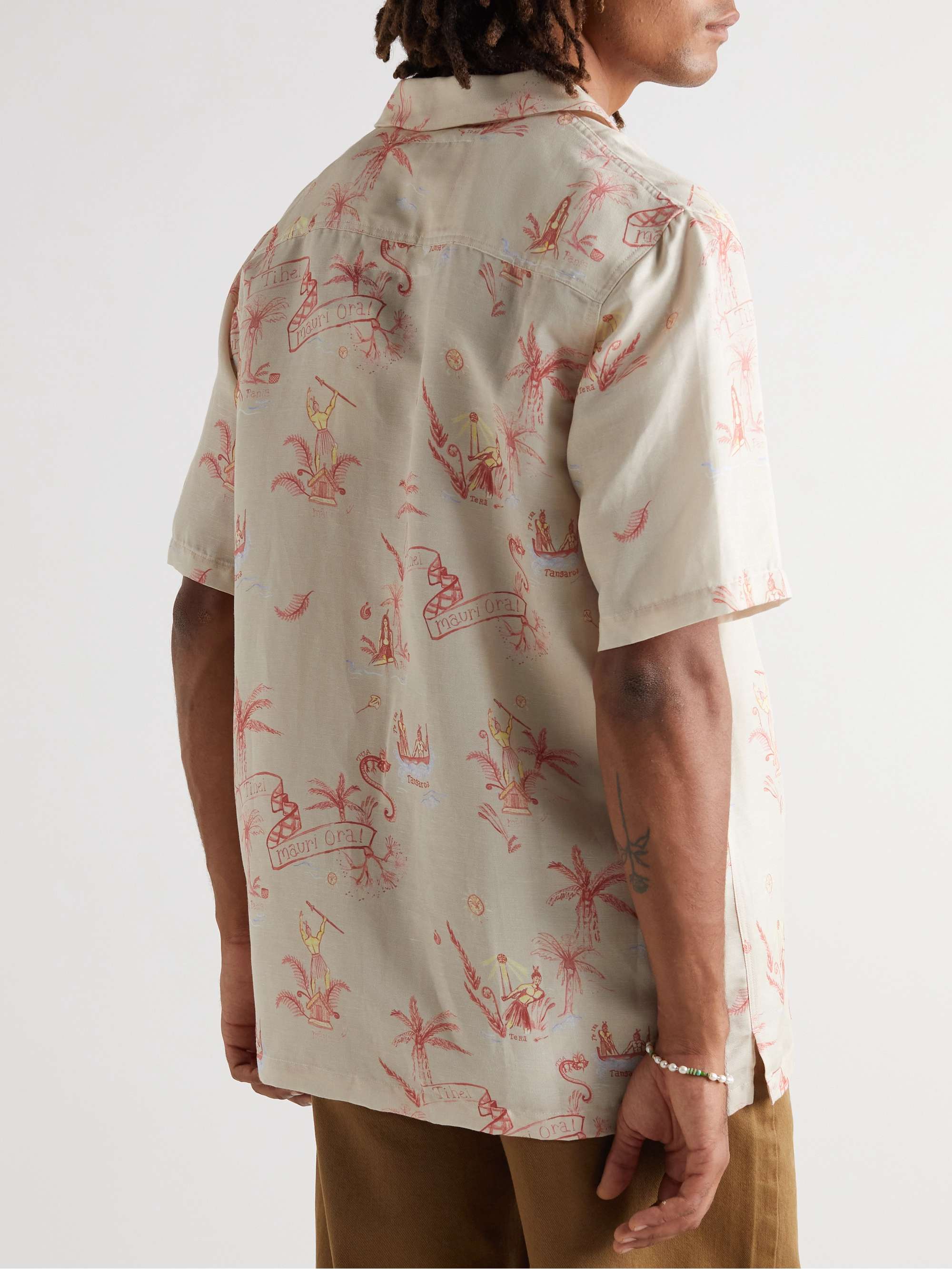 MANAAKI Mana Camp-Collar Printed Lyocell and Linen-Blend Twill Shirt