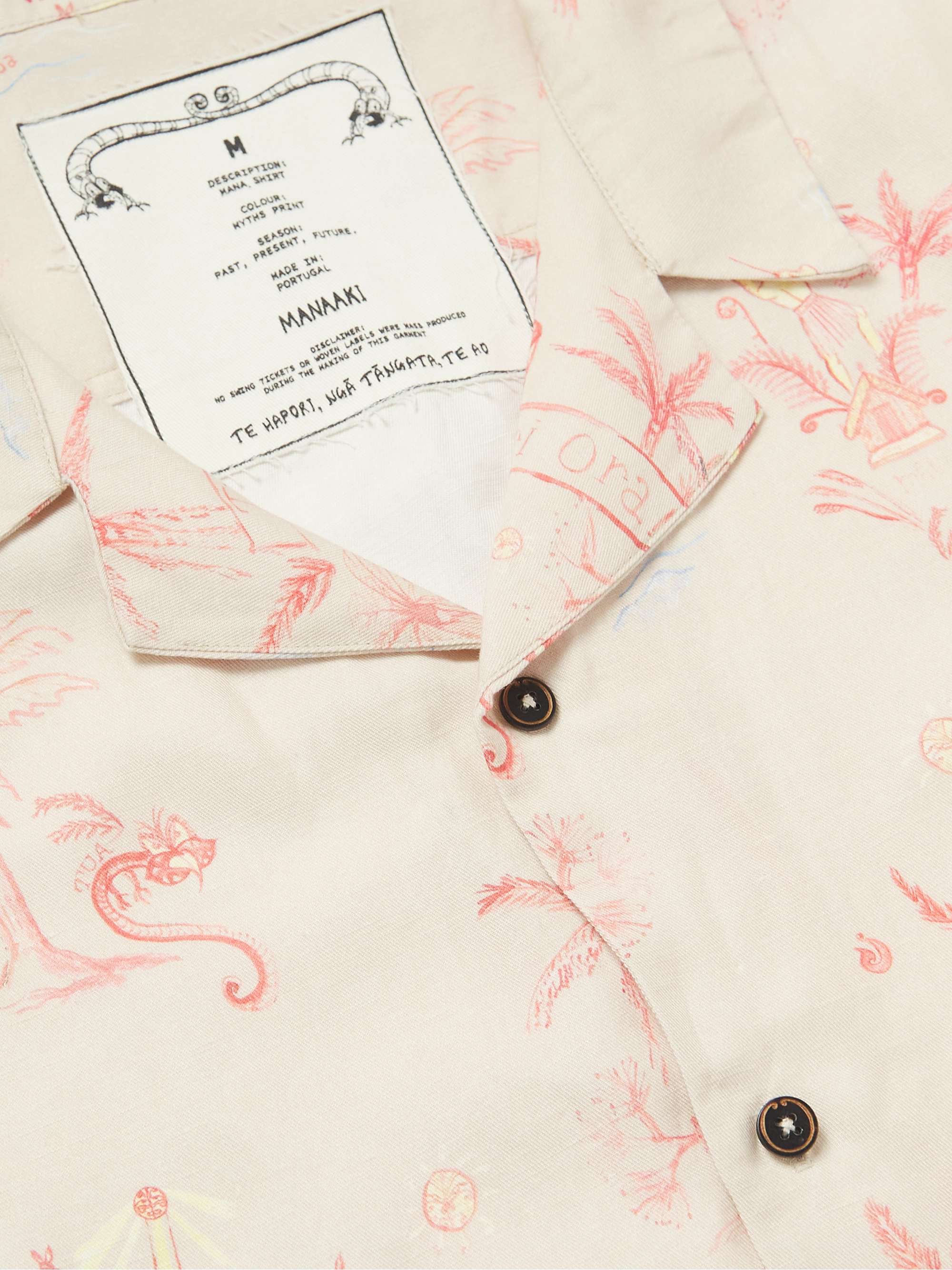 MANAAKI Mana Camp-Collar Printed Lyocell and Linen-Blend Twill Shirt