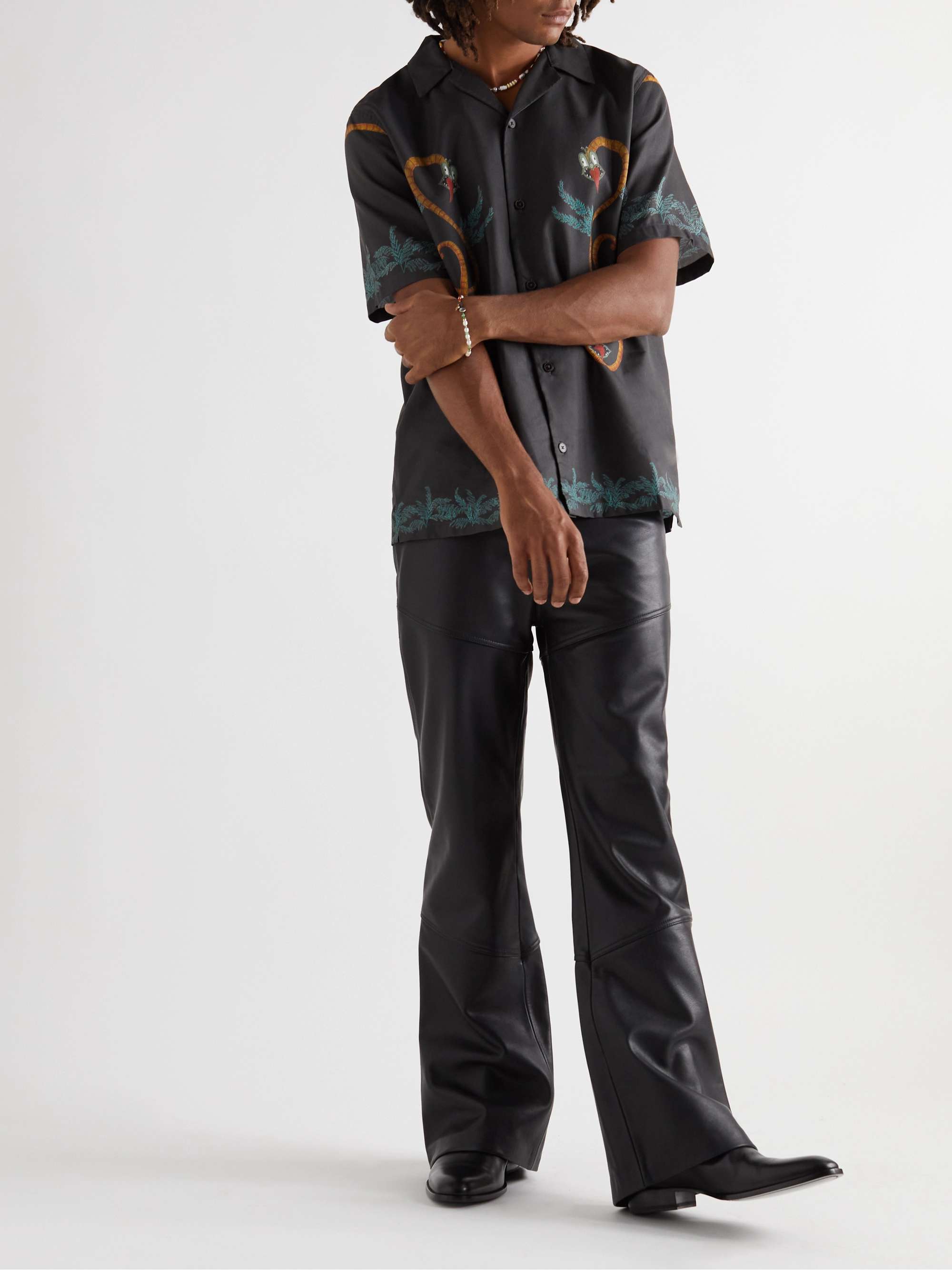 MANAAKI Tahi Flared Leather Pants