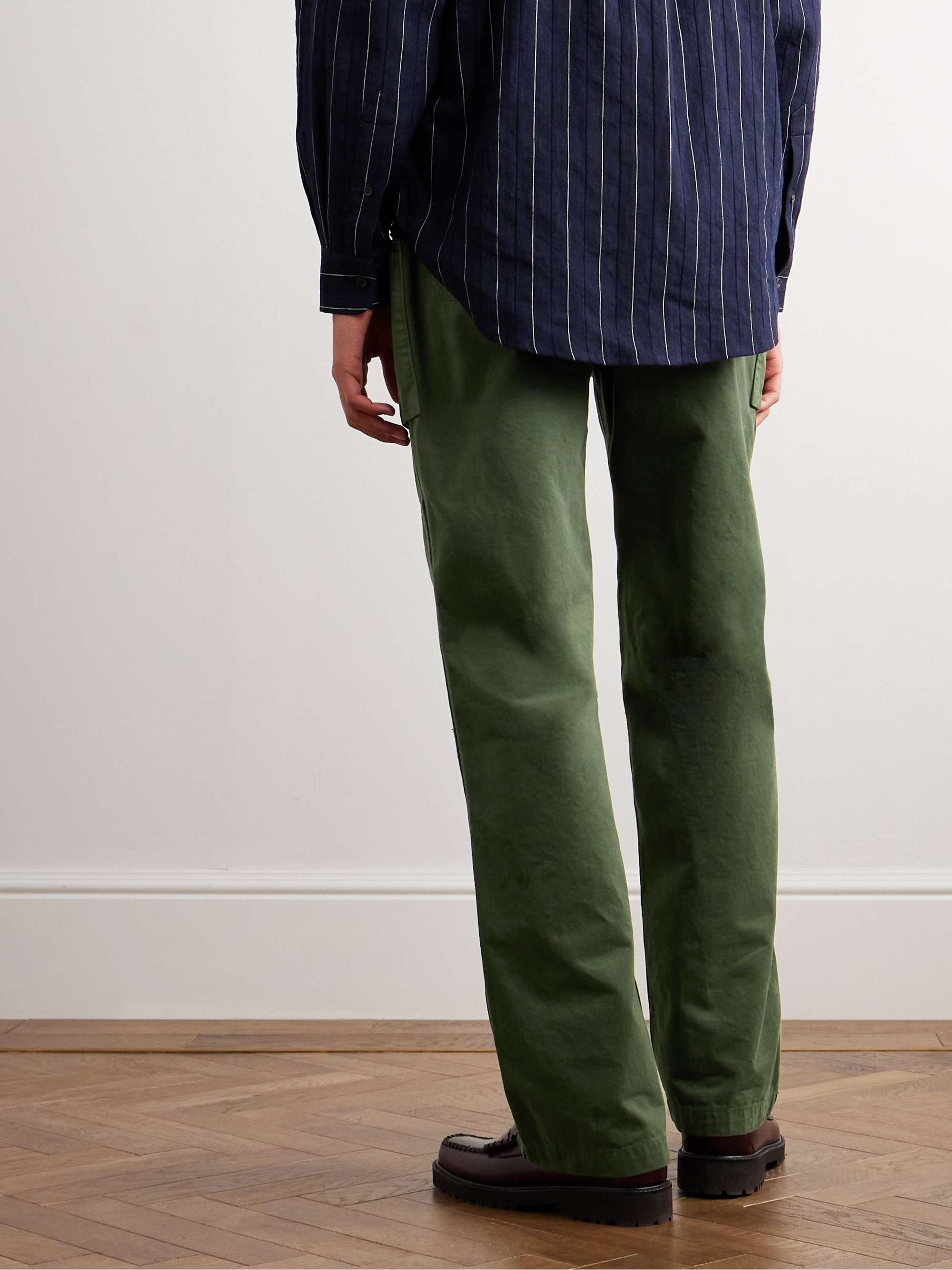 MILES LEON Garden Double-Knee Straight-Leg Organic Cotton-Twill Trousers