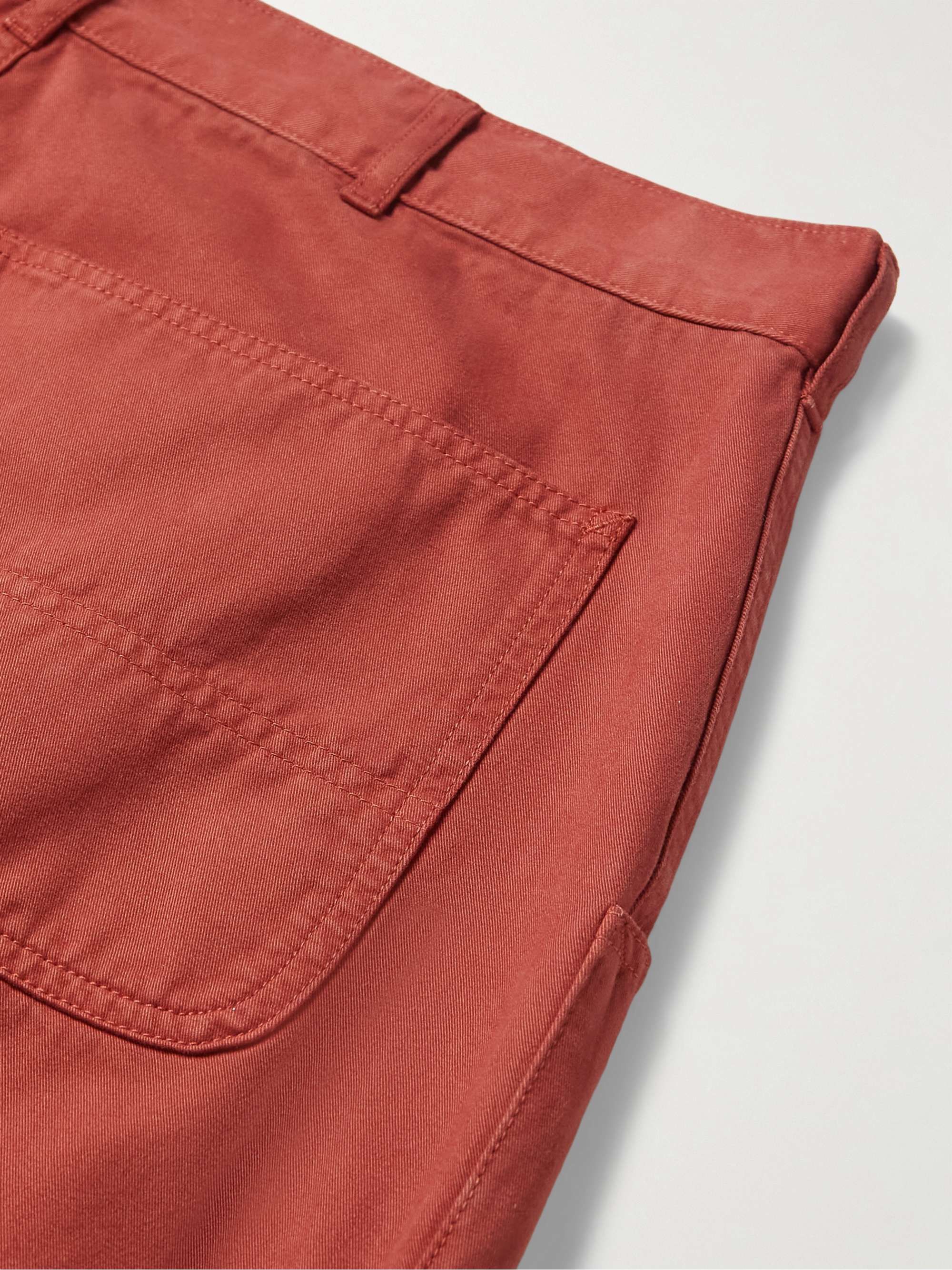 MILES LEON Garden Double-Knee Straight-Leg Organic Cotton-Twill Trousers