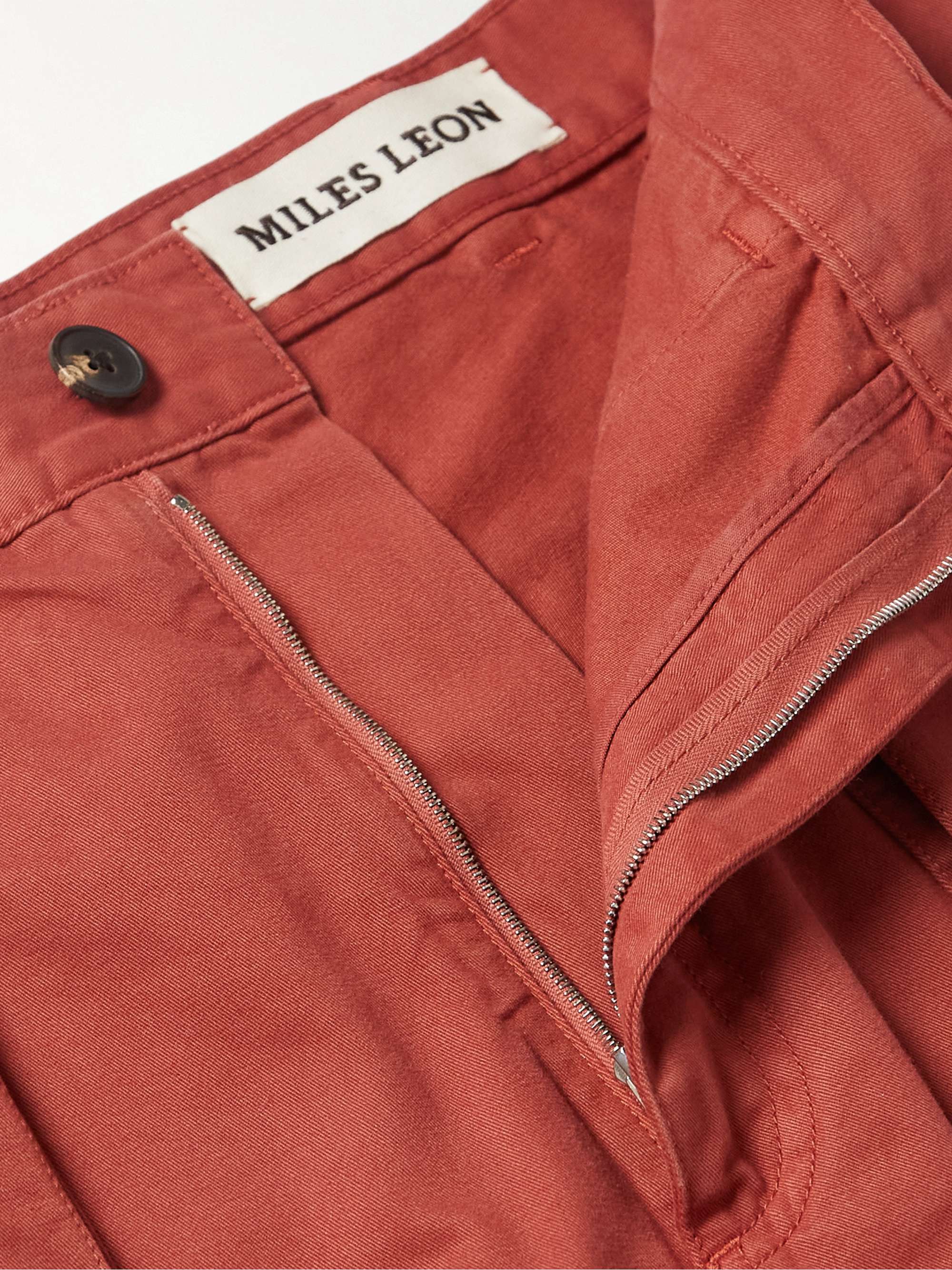 MILES LEON Garden Double-Knee Straight-Leg Organic Cotton-Twill Trousers