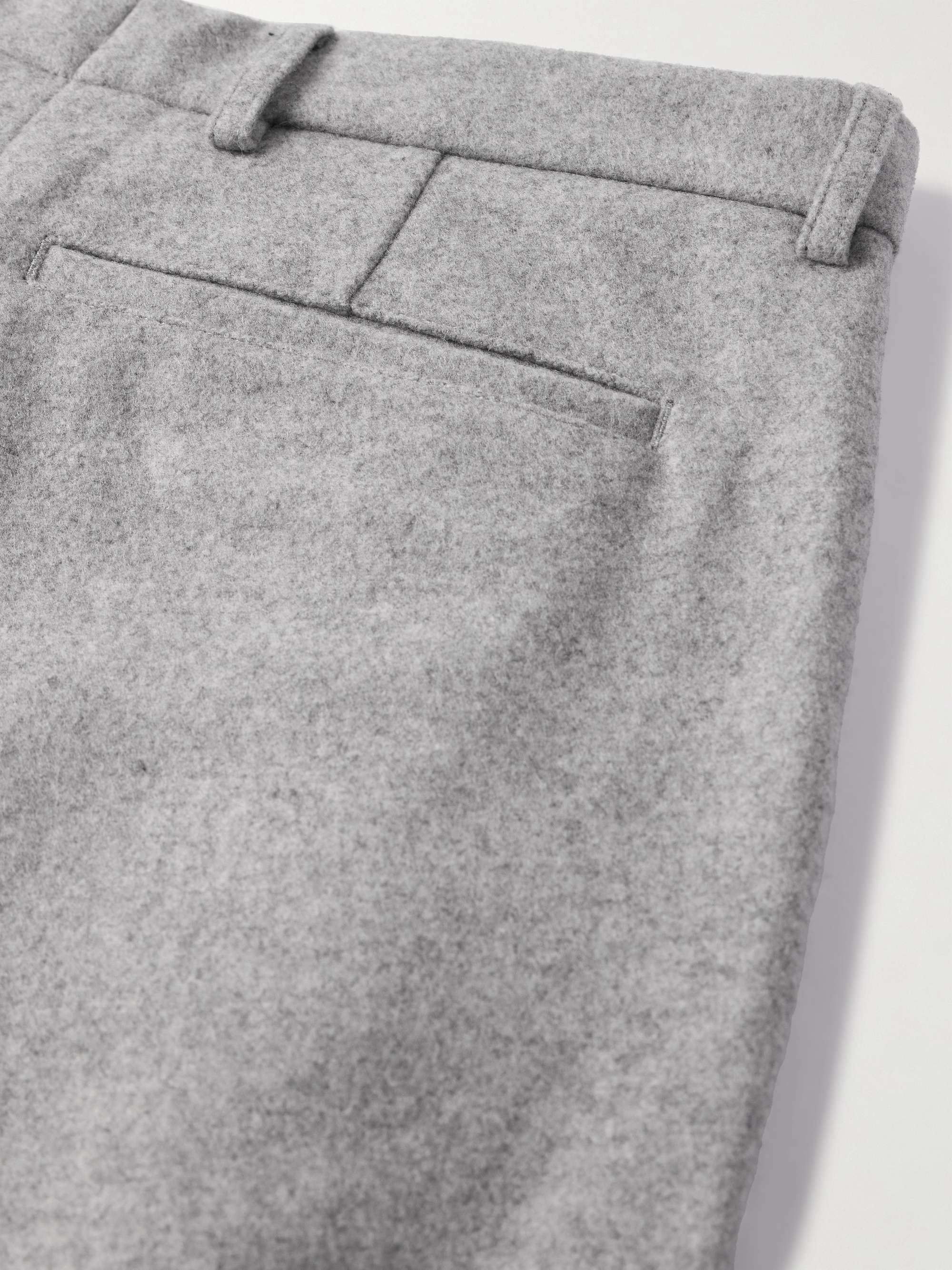 MILES LEON Straight-Leg Pleated Wool and Cashmere-Blend Trousers