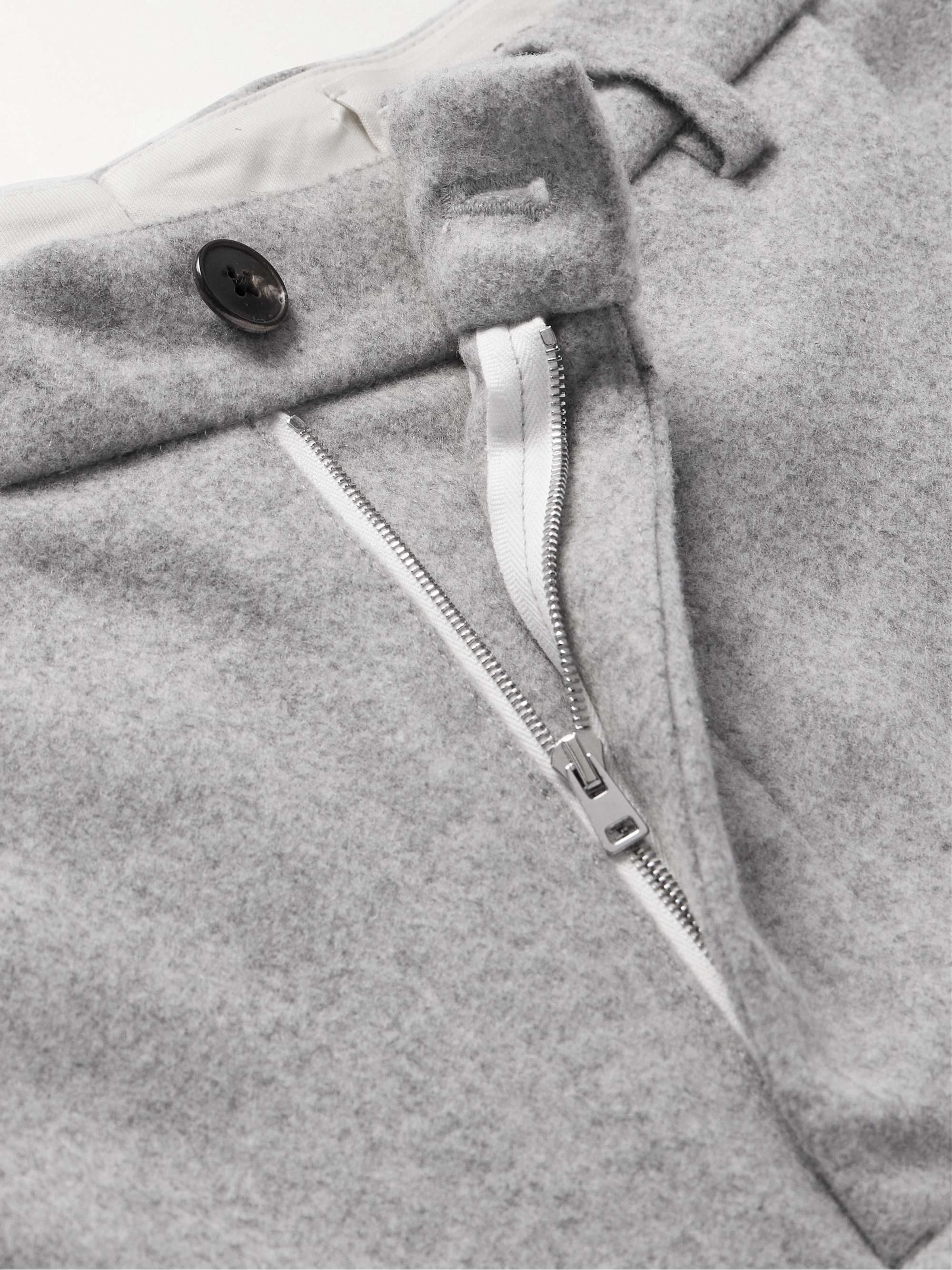 MILES LEON Straight-Leg Pleated Wool and Cashmere-Blend Trousers
