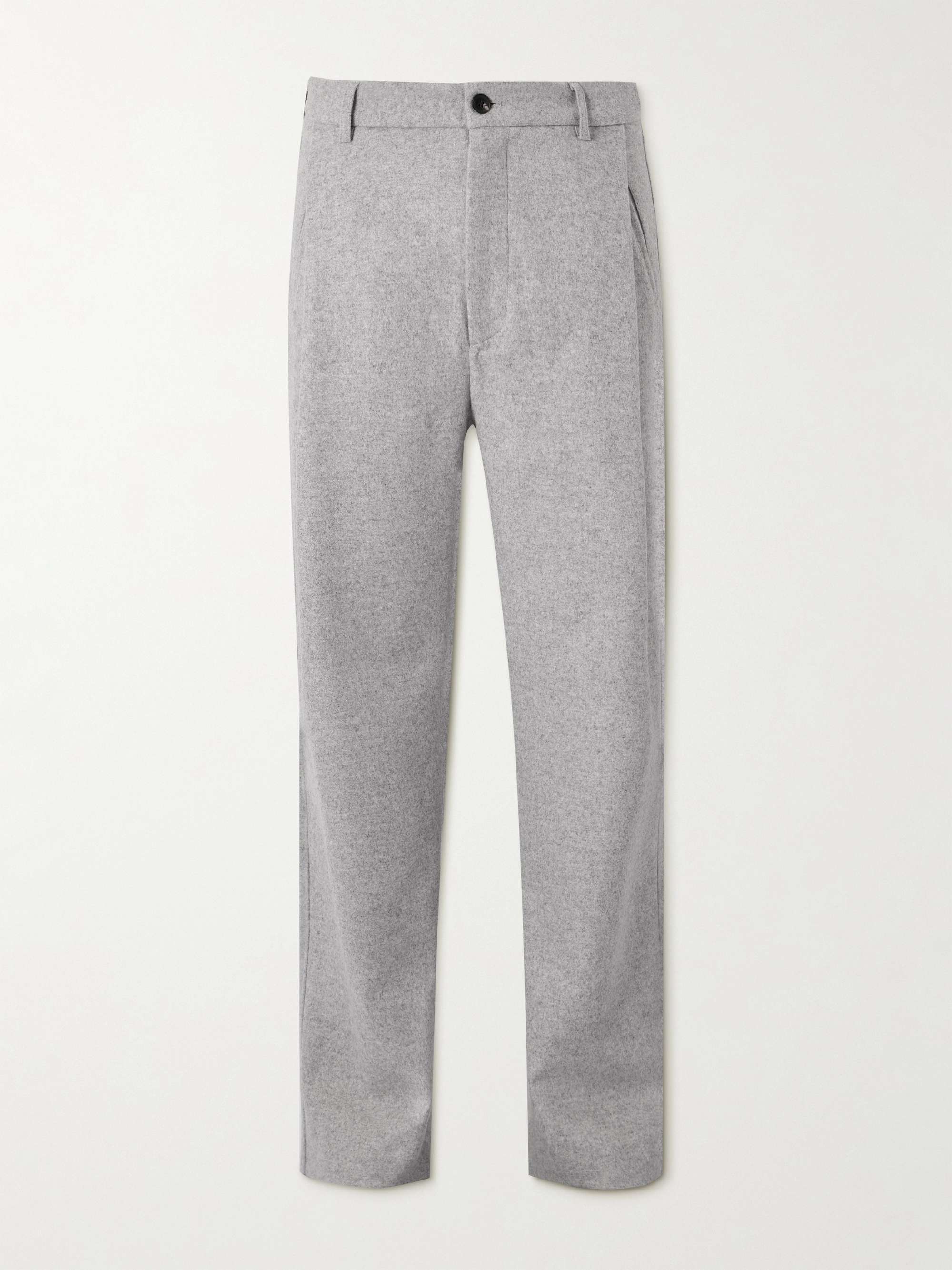 MILES LEON Straight-Leg Pleated Wool and Cashmere-Blend Trousers