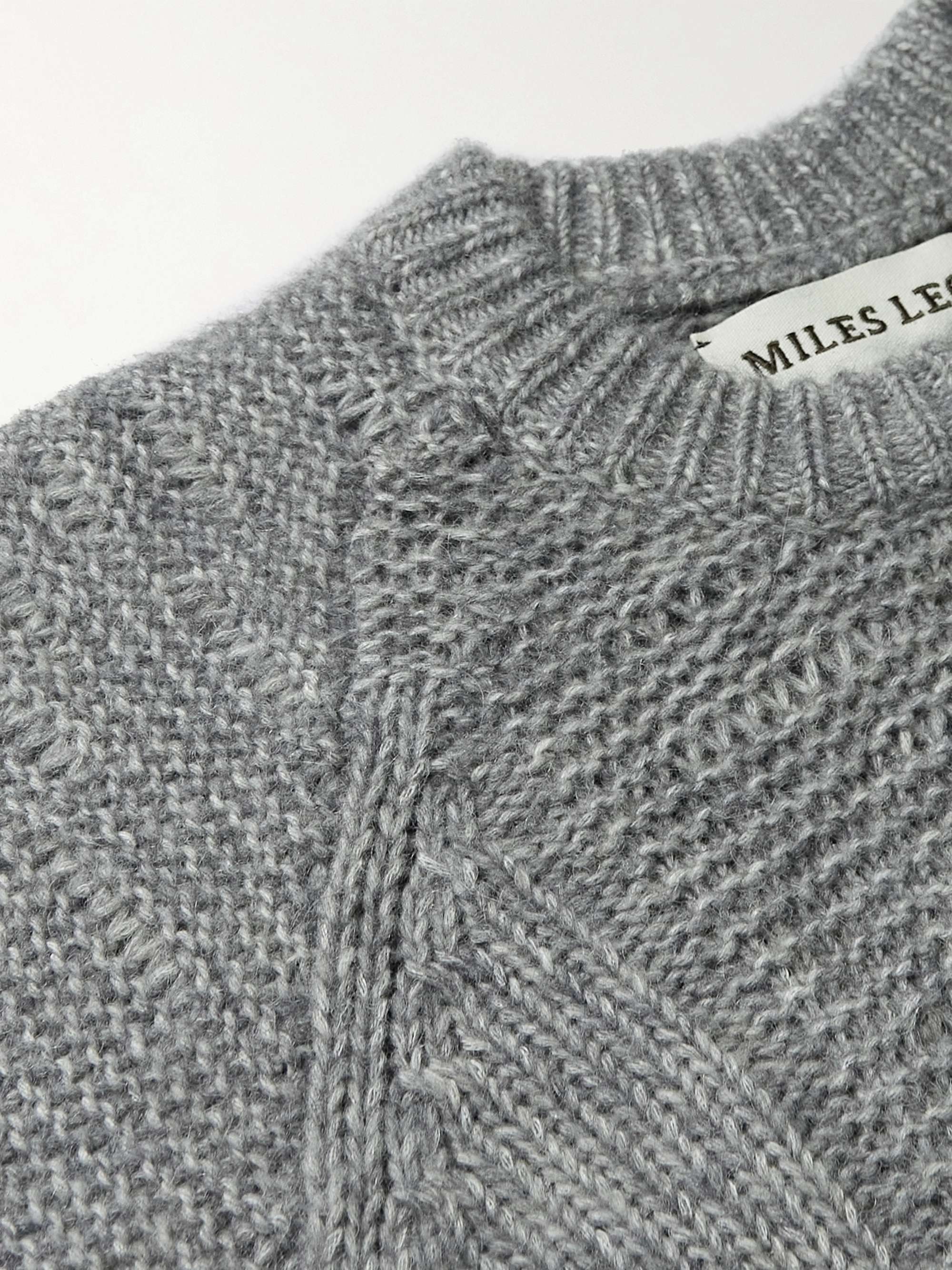 MILES LEON Cable-Knit Cotton, Alpaca and Merino Wool-Blend Sweater