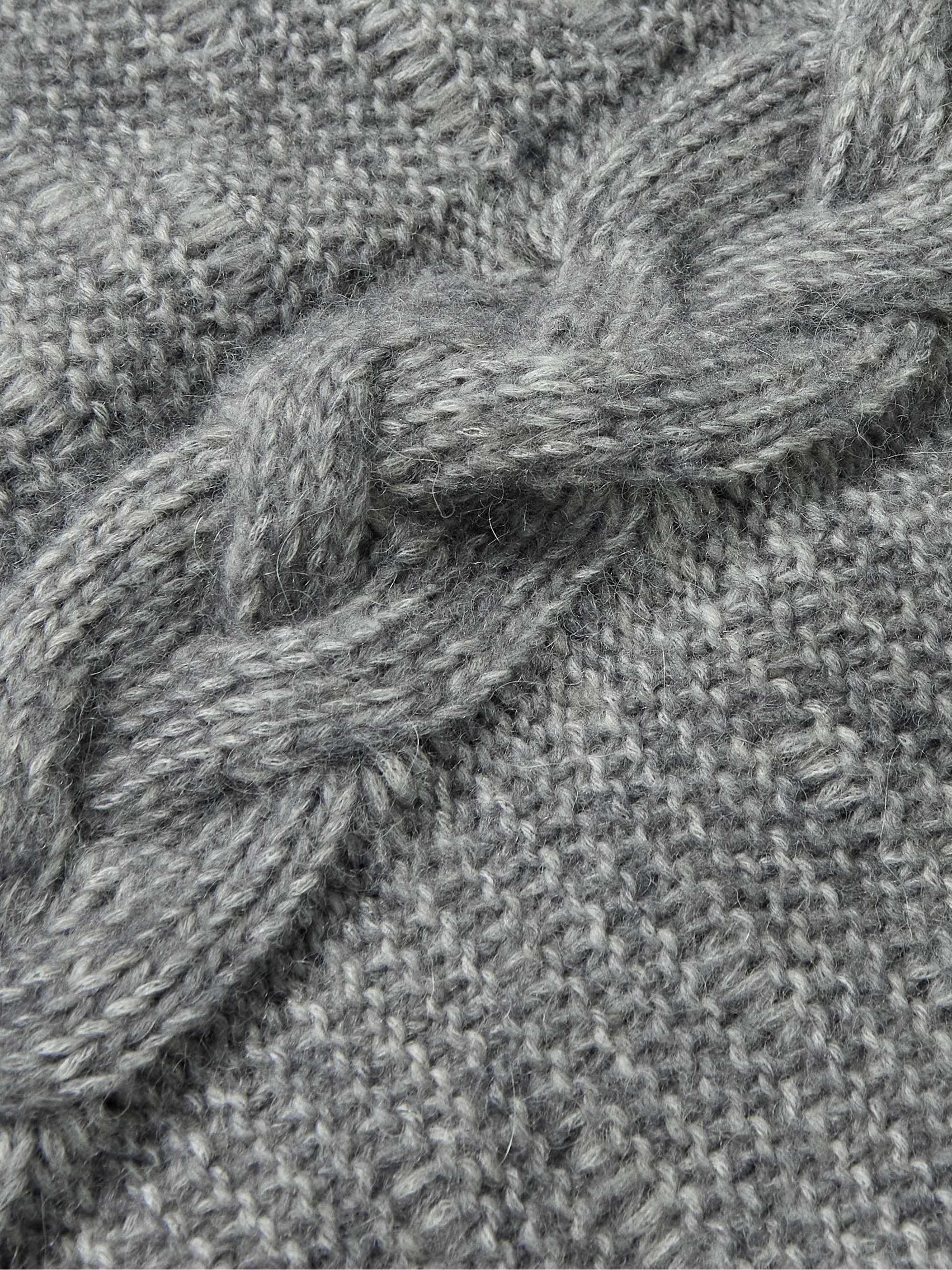MILES LEON Cable-Knit Cotton, Alpaca and Merino Wool-Blend Sweater