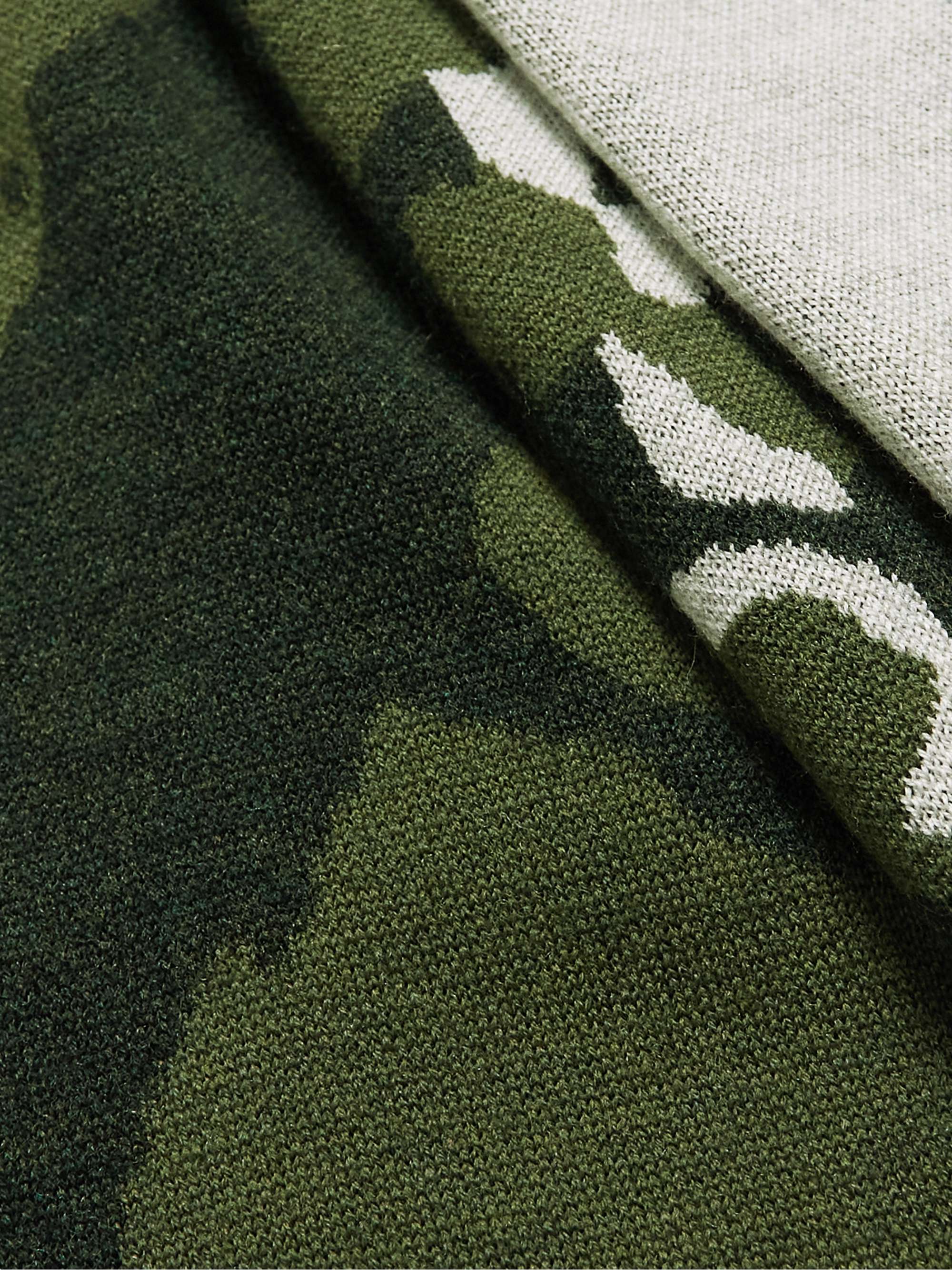 MILES LEON Camouflage-Jacquard Merino Wool Scarf