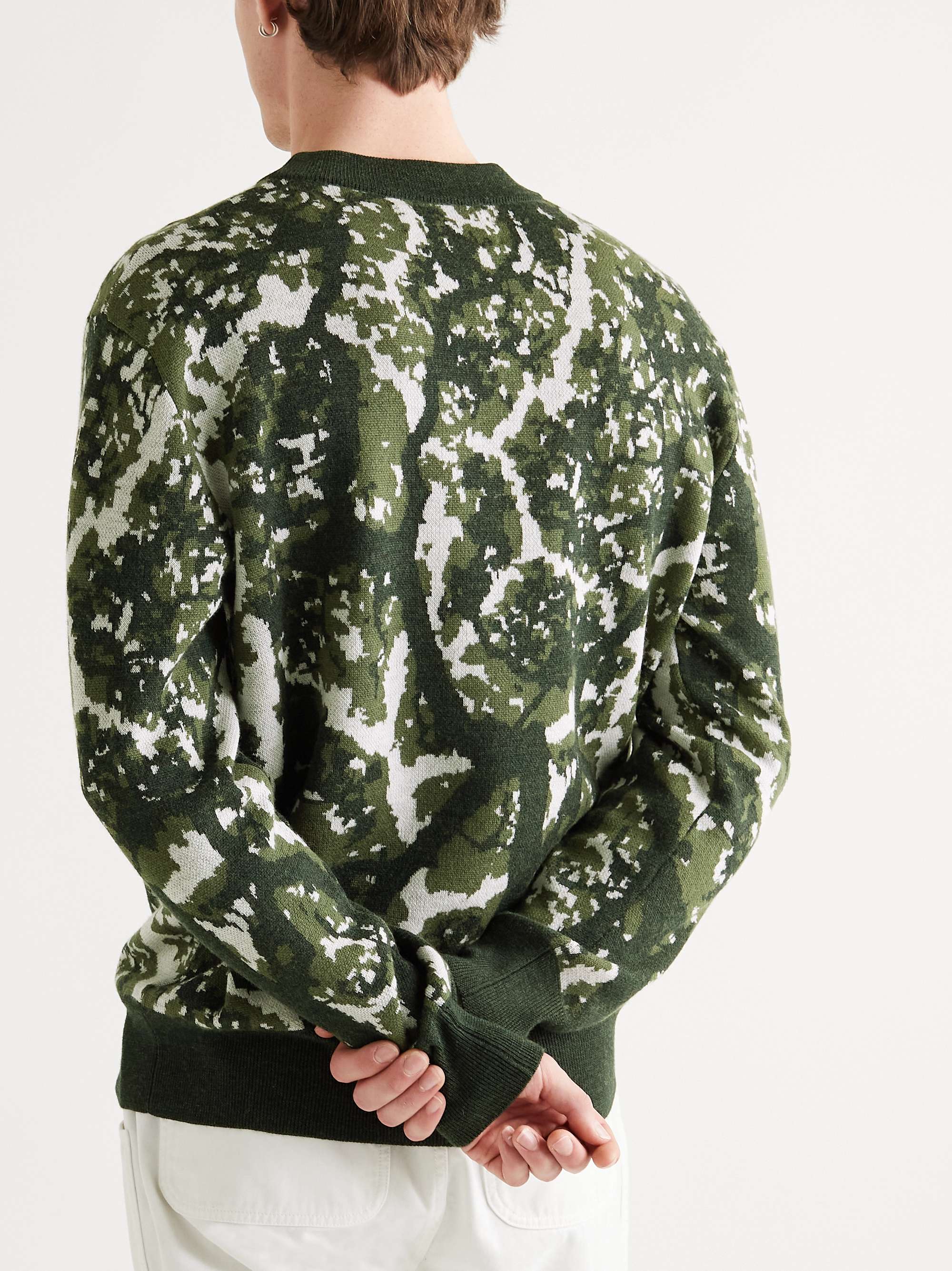 MILES LEON Jacquard-Knit Merino Wool Sweater
