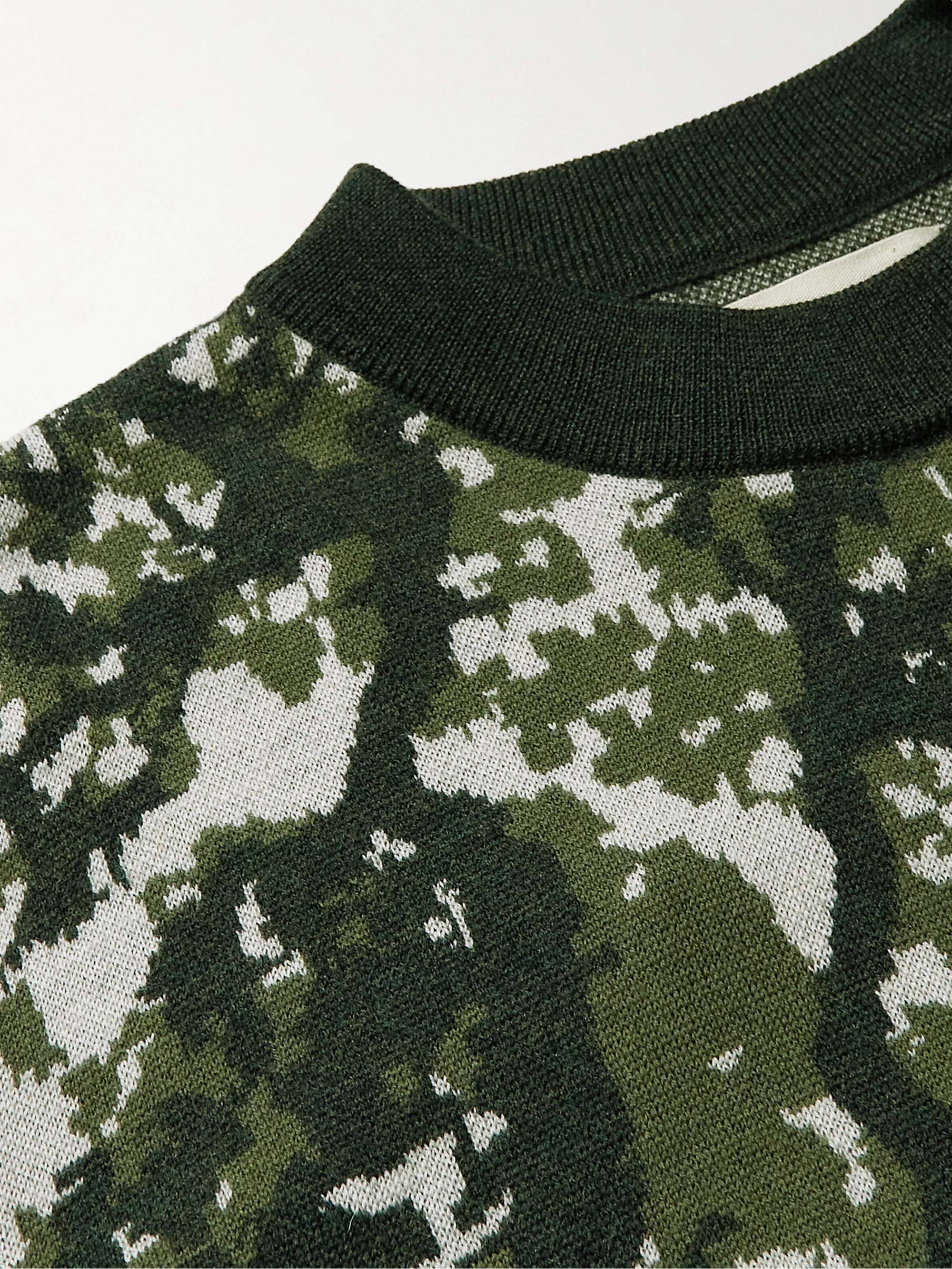 MILES LEON Jacquard-Knit Merino Wool Sweater