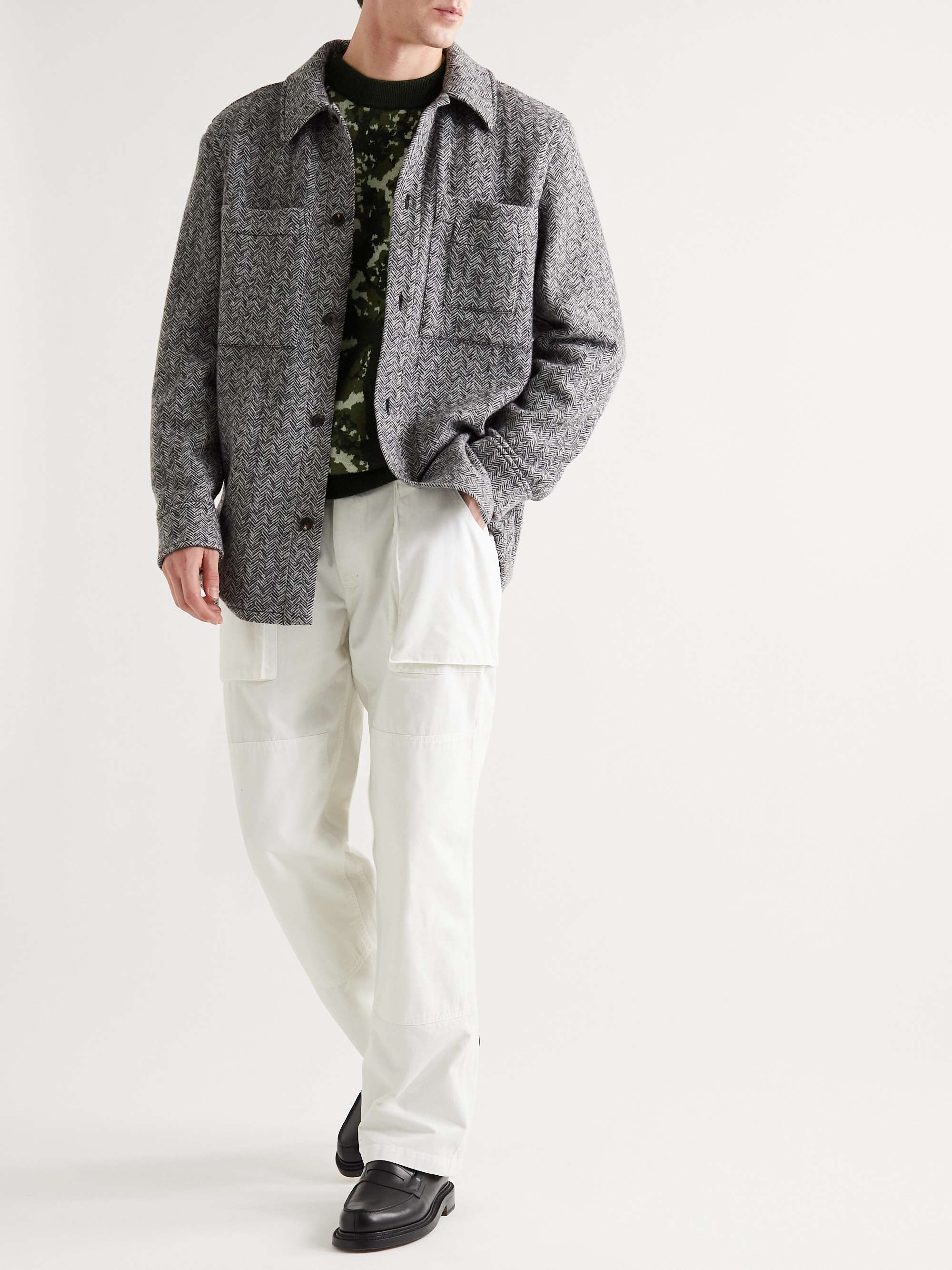 MILES LEON Jacquard-Knit Merino Wool Sweater