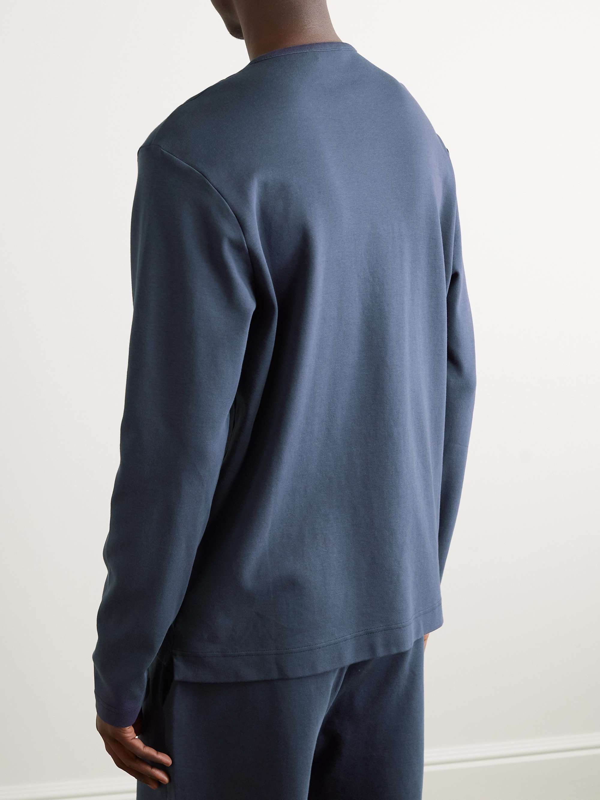 MR P. Cotton-Jersey Henley Pyjama Shirt