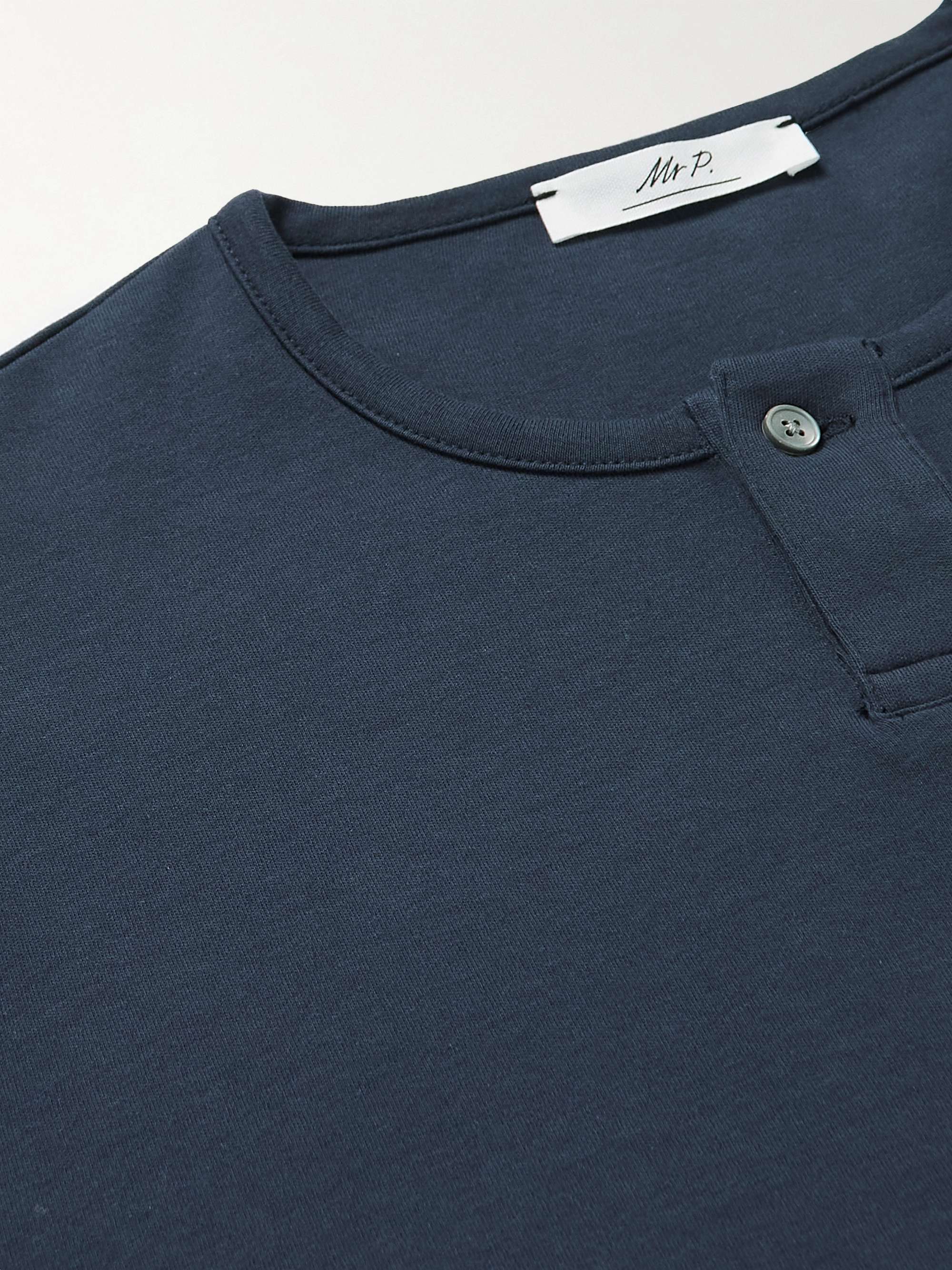 MR P. Cotton-Jersey Henley Pyjama Shirt