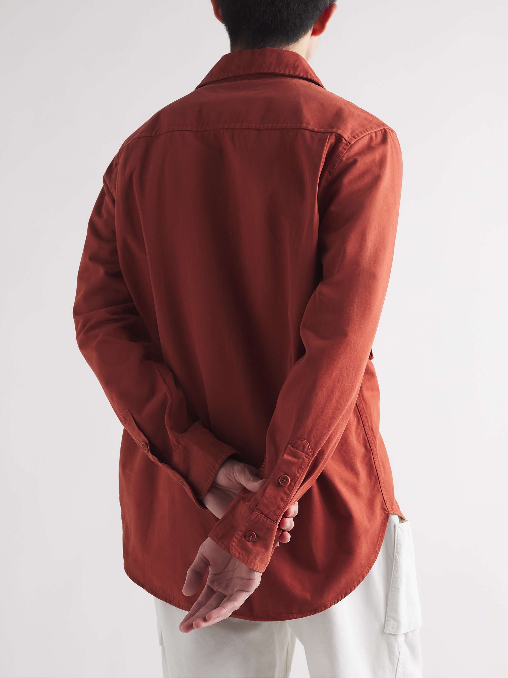 MILES LEON Bellow Garment-Dyed Organic Cotton-Twill Shirt