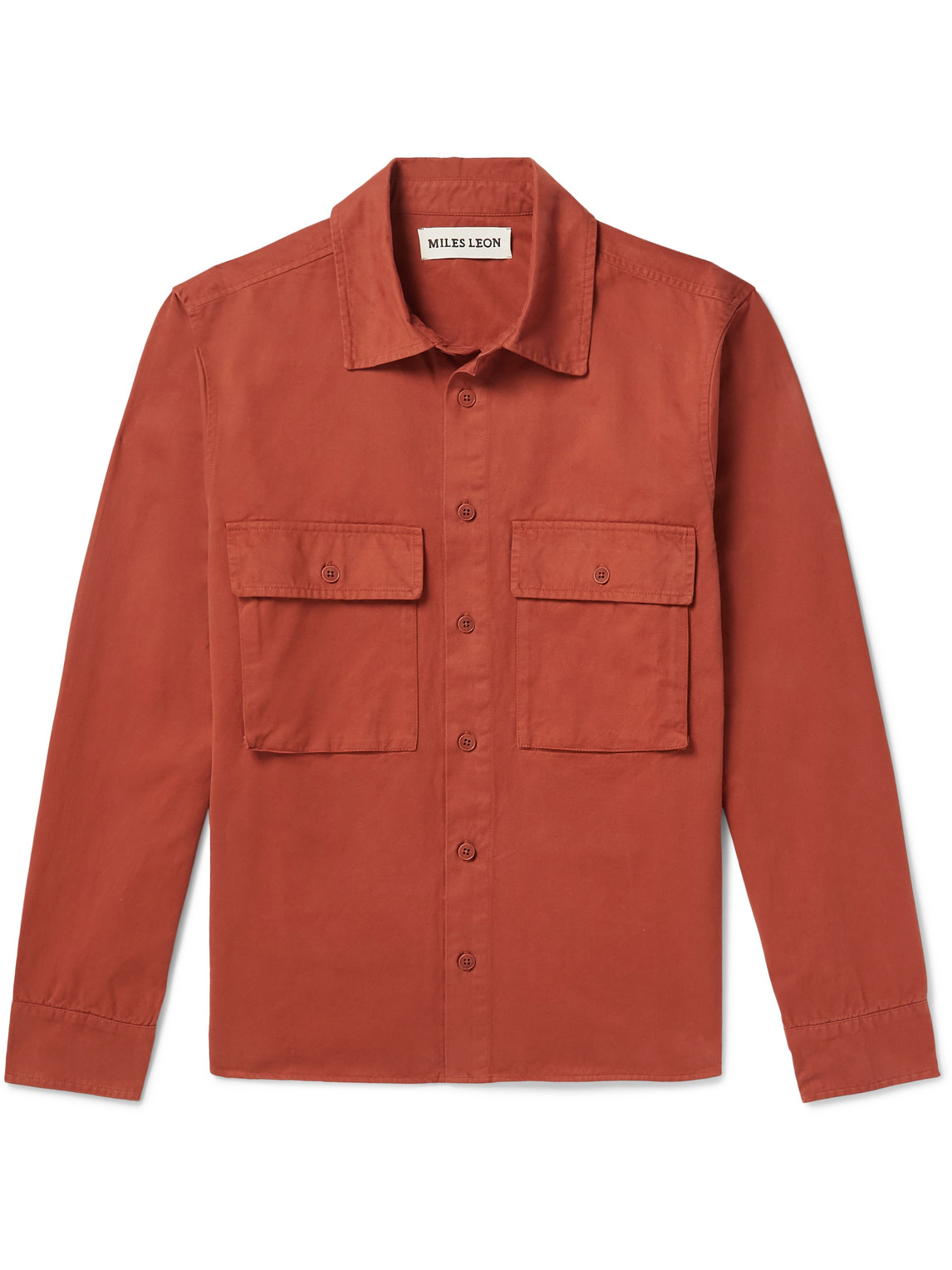 MILES LEON – Bellow Garment-Dyed Organic Cotton-Twill Shirt