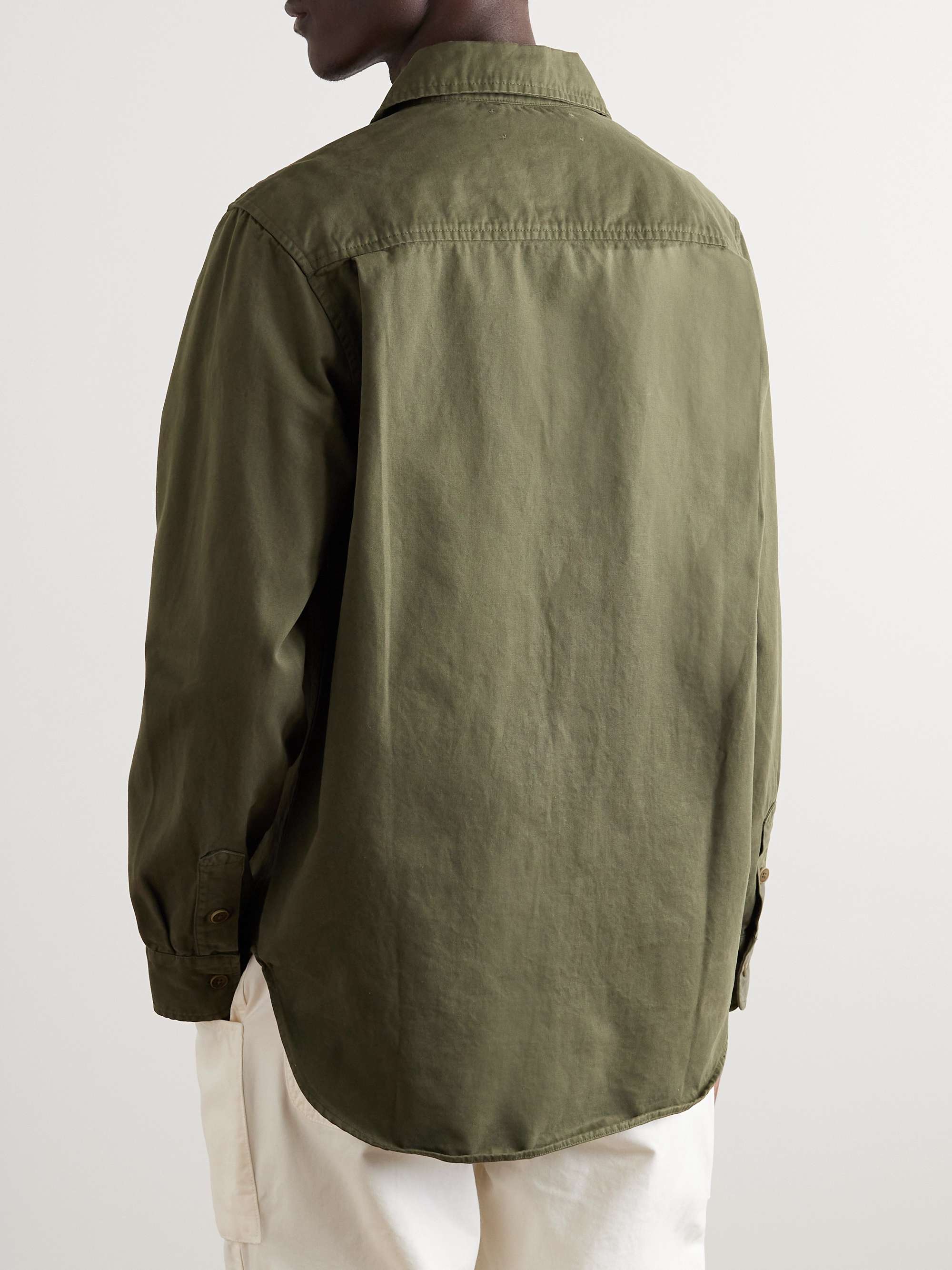MILES LEON Bellow Garment-Dyed Organic Cotton-Twill Shirt