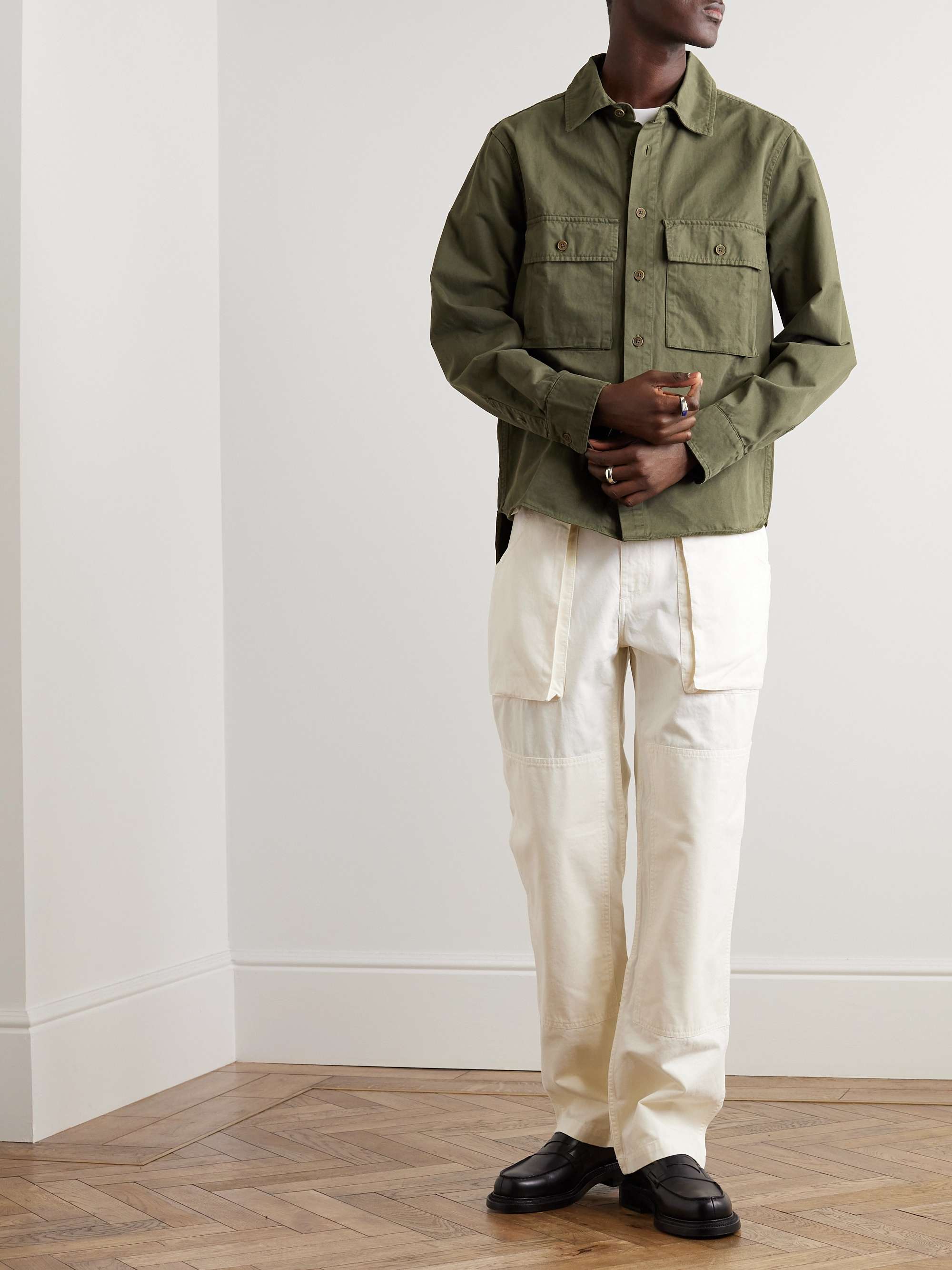 MILES LEON Bellow Garment-Dyed Organic Cotton-Twill Shirt