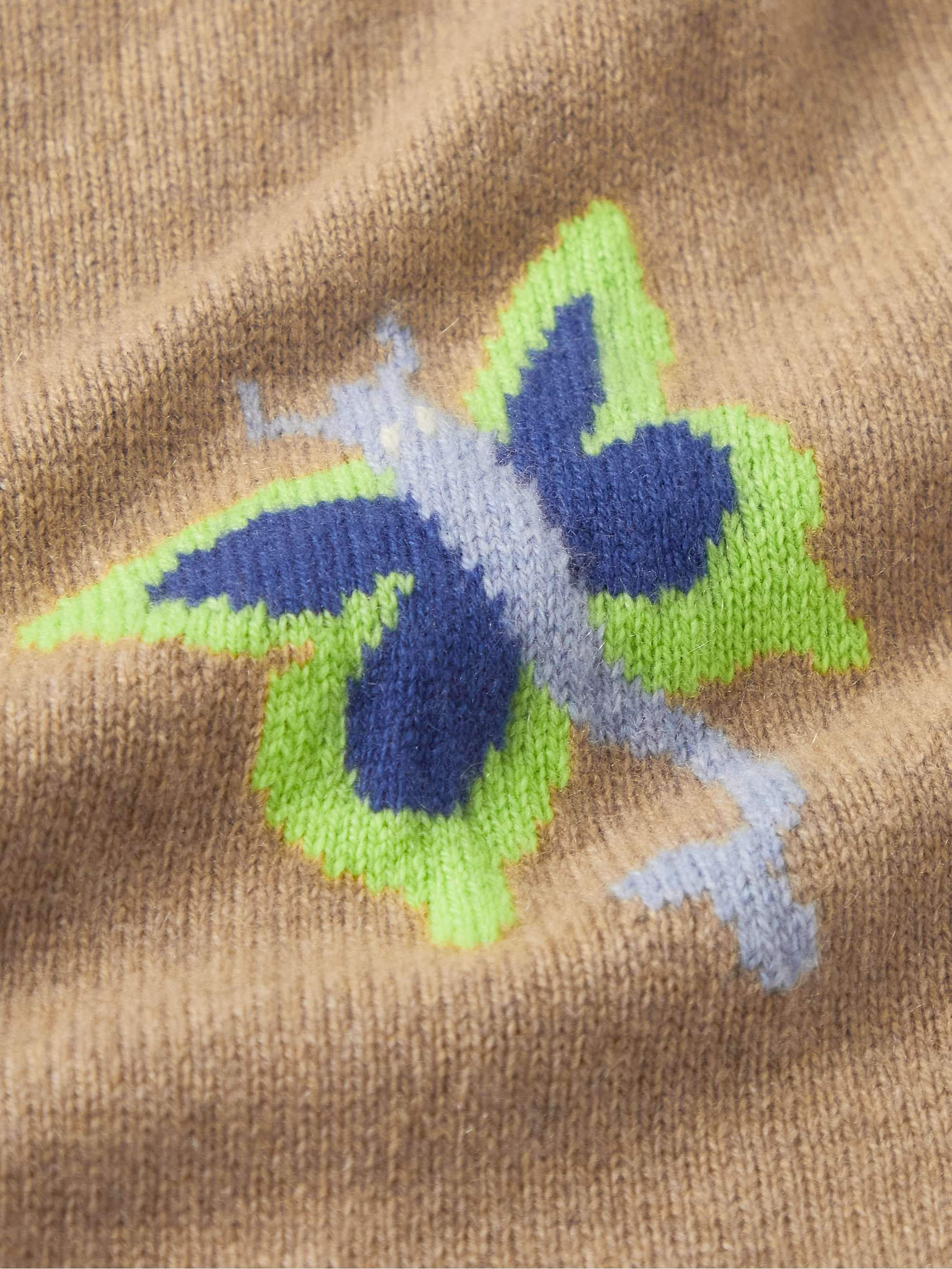 THE ELDER STATESMAN Fantastical Intarsia Cashmere Sweater