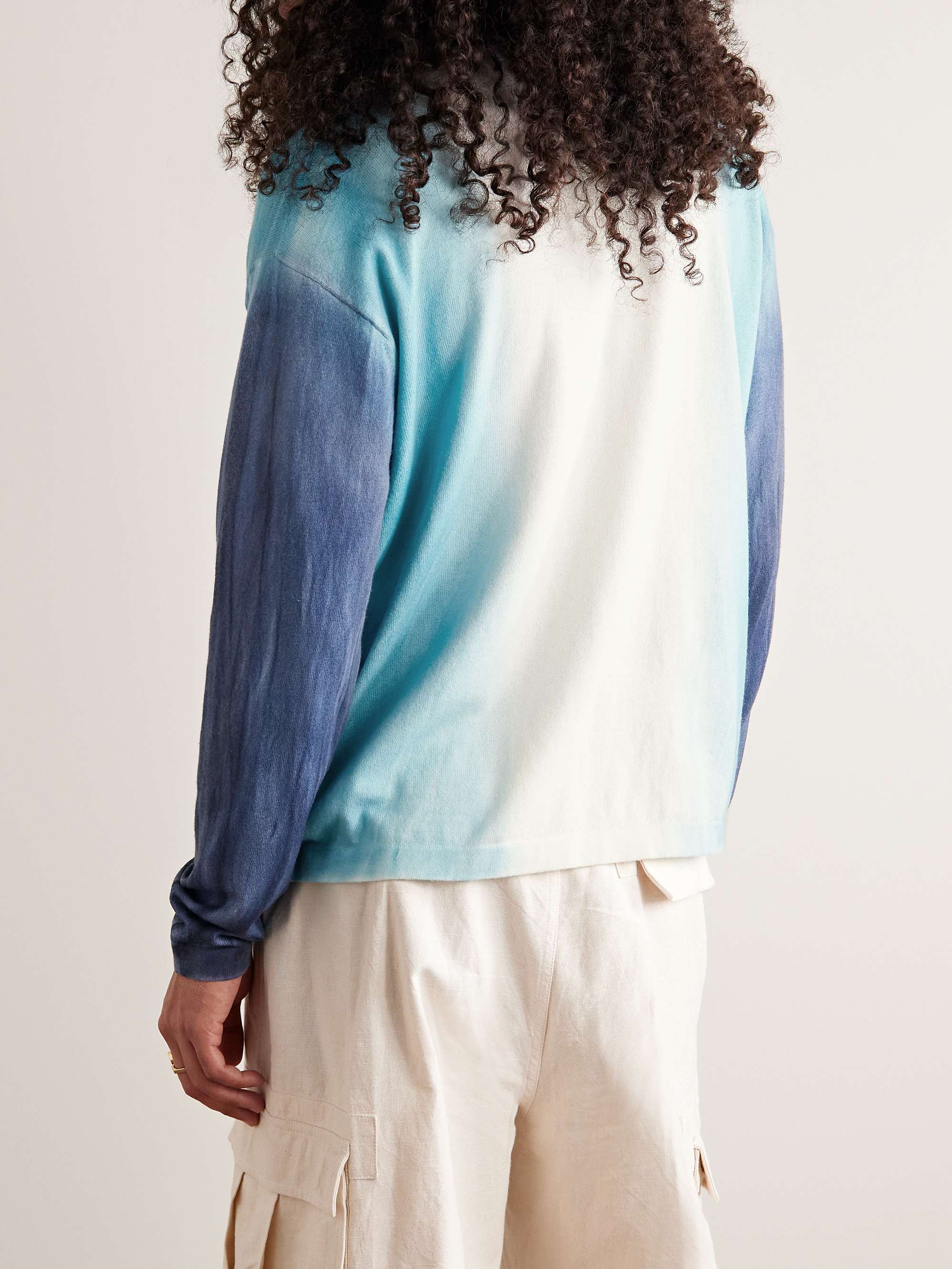 THE ELDER STATESMAN Nova Tie-Dyed Organic Cotton and Cashmere-Blend Shirt