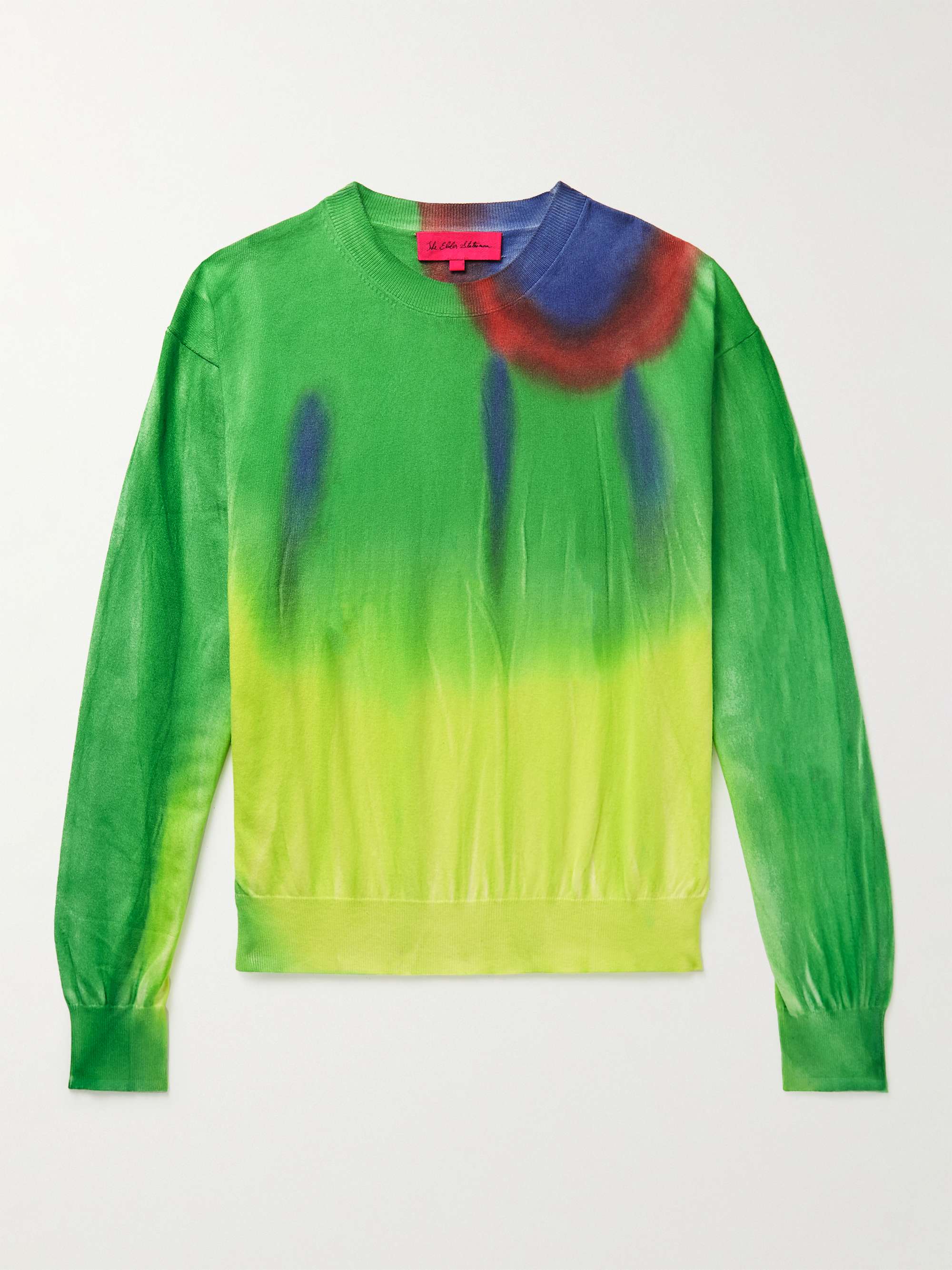 THE ELDER STATESMAN Nova Tie-Dyed Organic Cotton and Cashmere-Blend Sweater