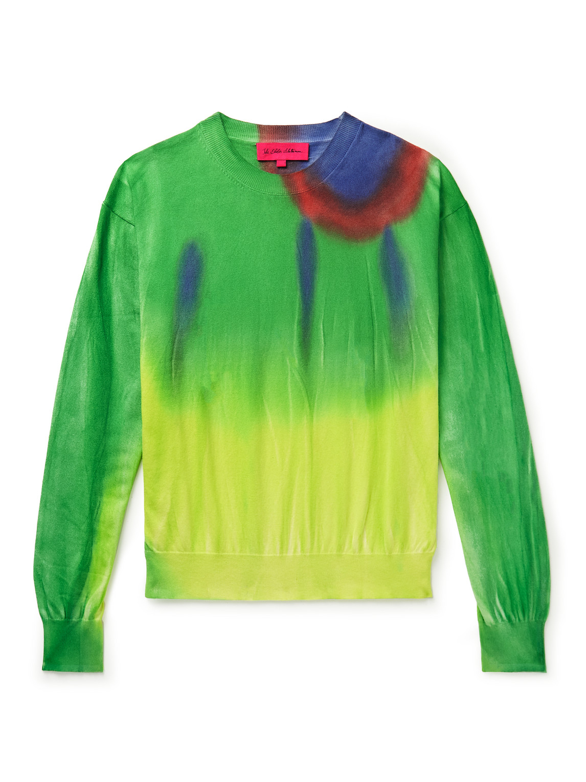 The Elder Statesman Green And Yellow Reamscape Jumper In Green