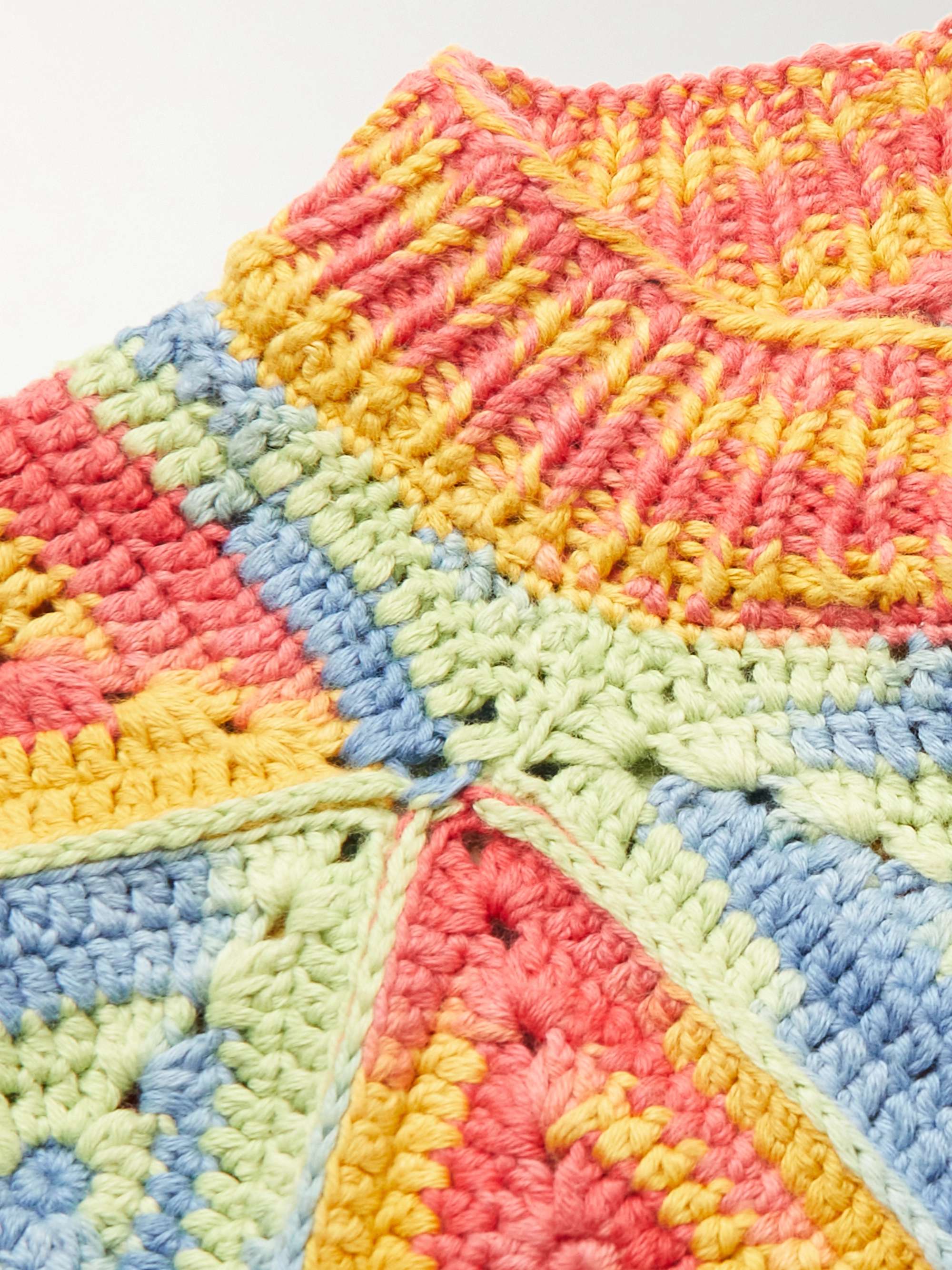 THE ELDER STATESMAN Solar Crocheted Cotton Sweater