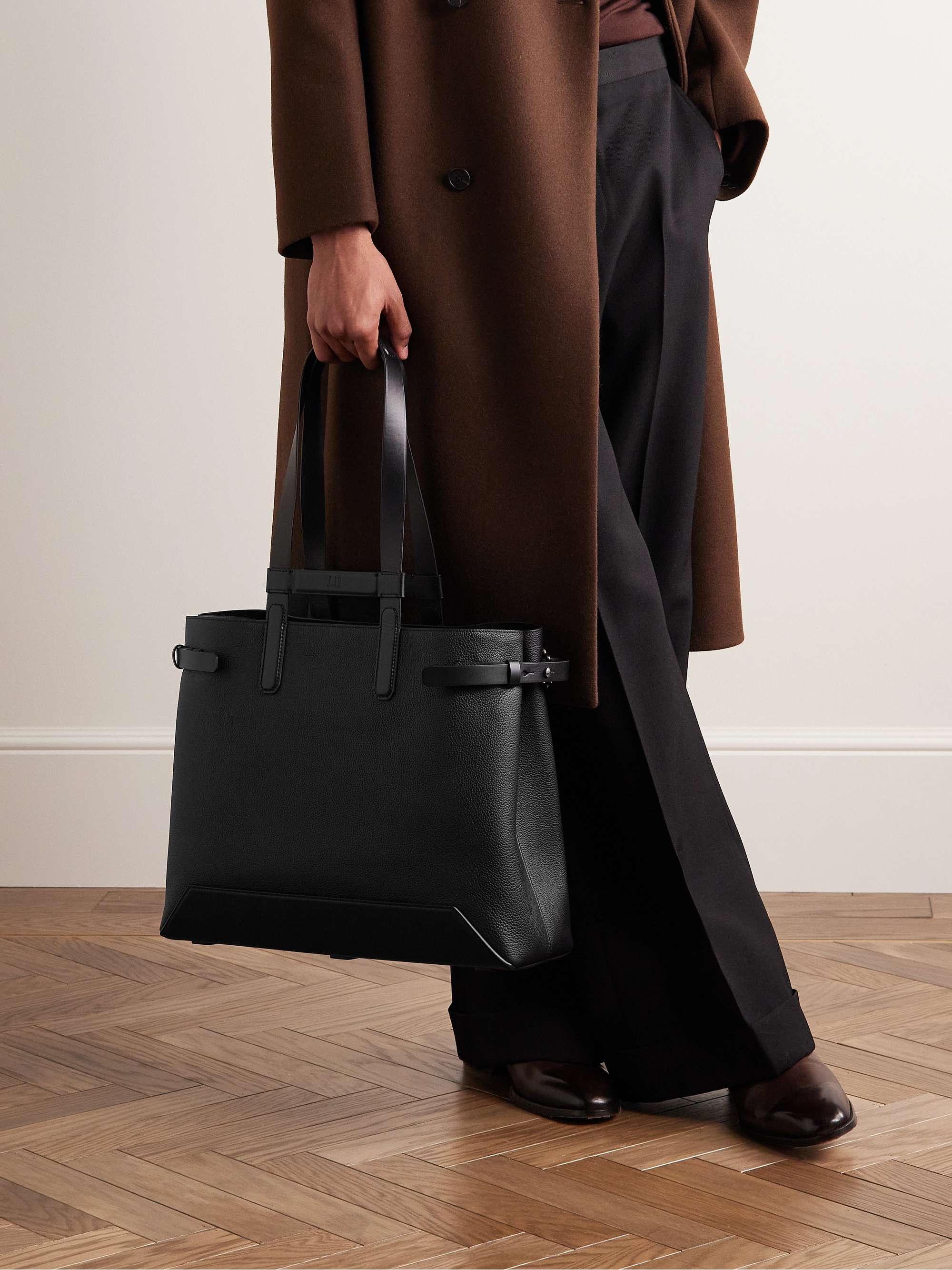 Logo-Debossed Full-Grain Leather Tote Bag