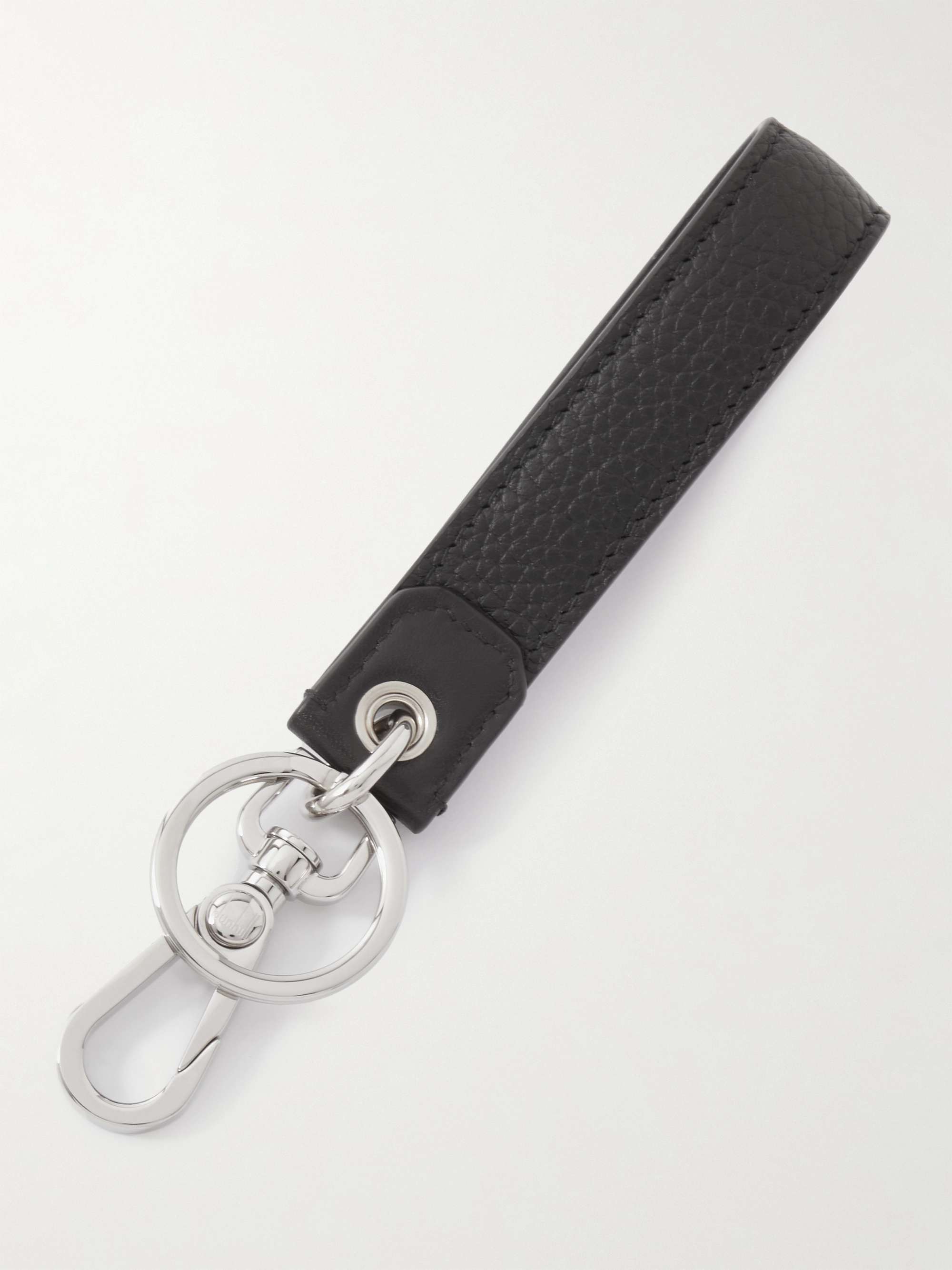 DUNHILL 1893 Harness Leather and Silver-Tone Key Fob