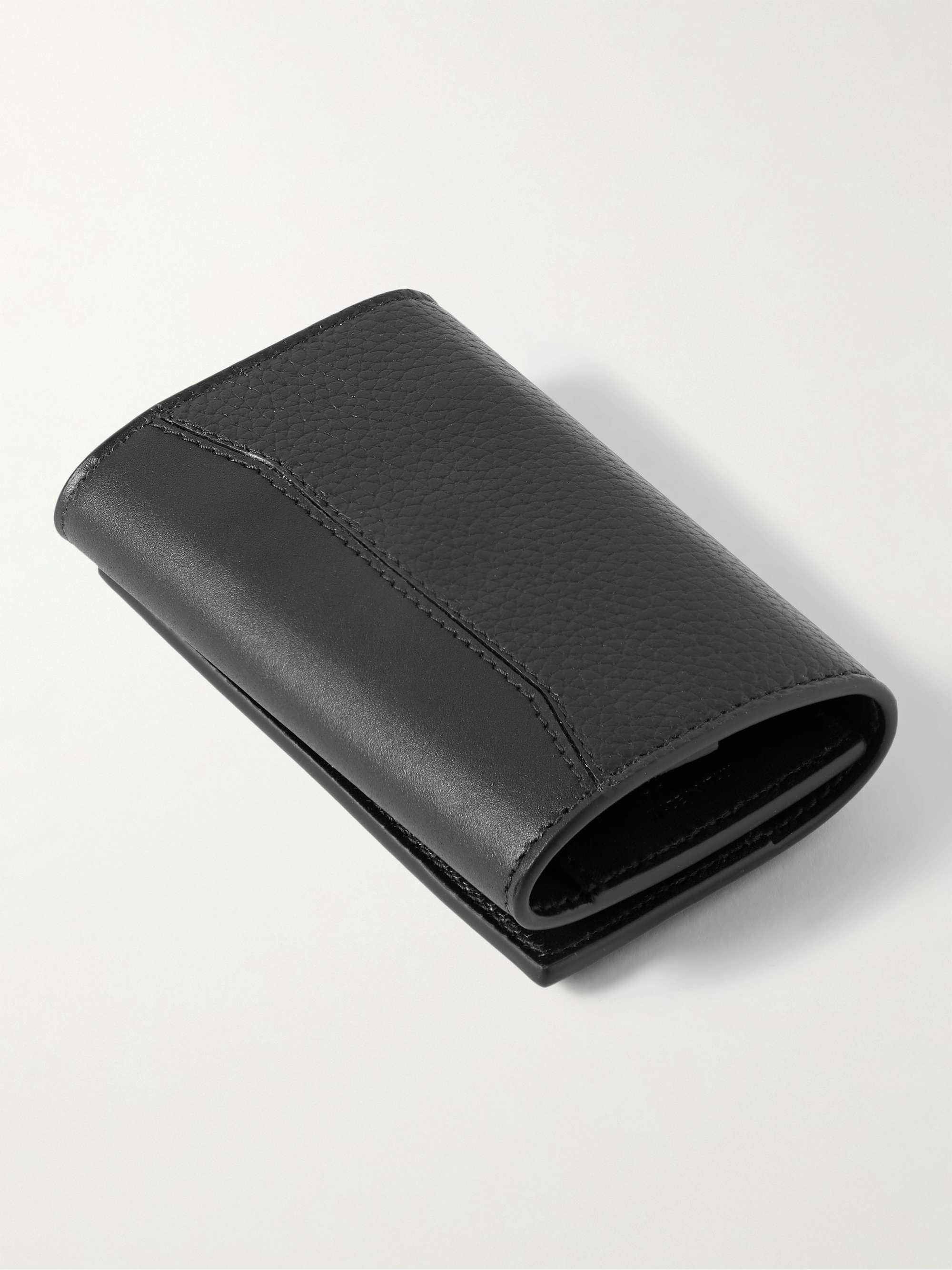 DUNHILL 1893 Harness Full-Grain Leather Silver-Tone Key Case
