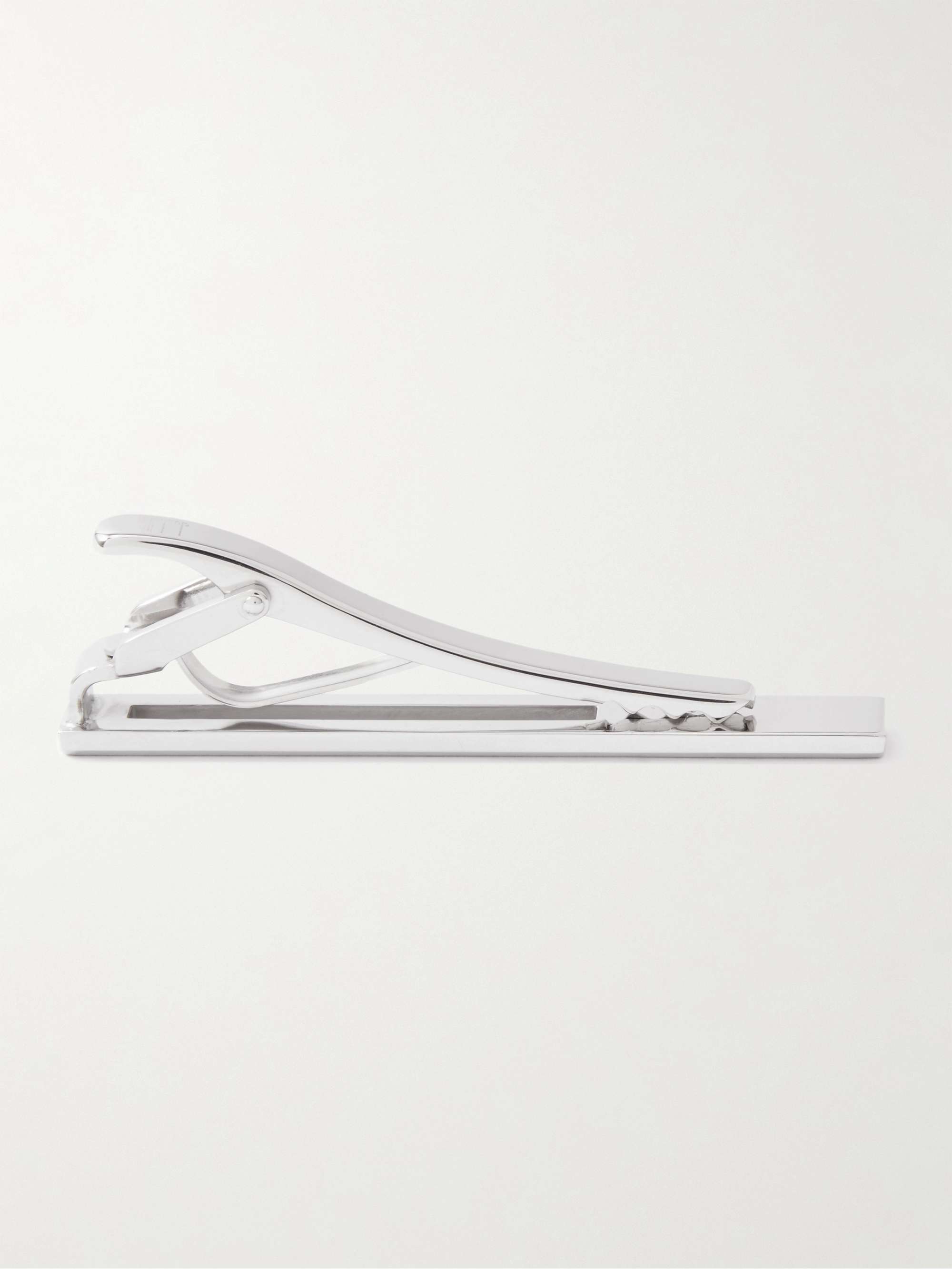 Gucci: Silver Interlocking G Tie Bar