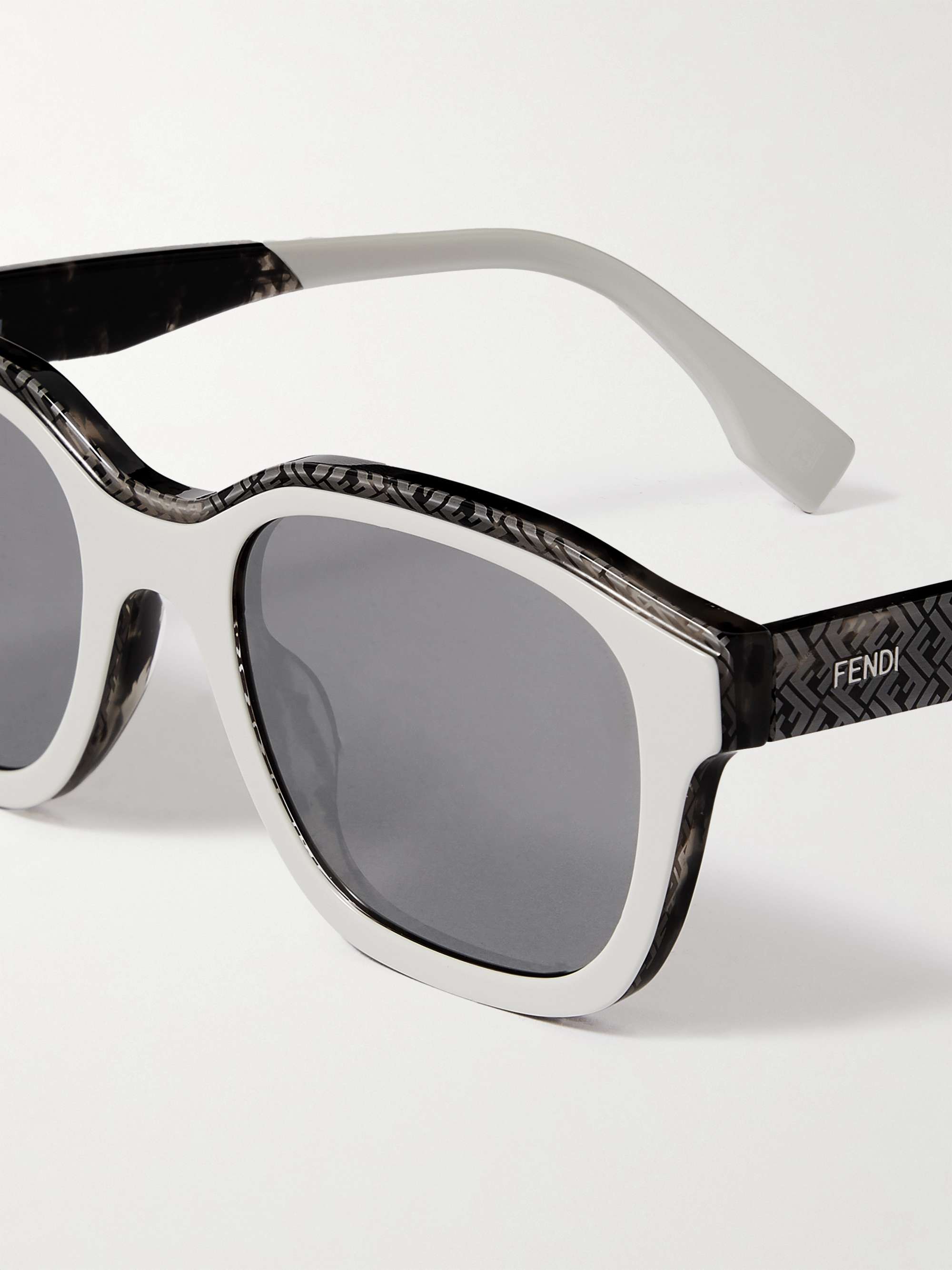FENDI Bilayer Square-Frame Acetate Sunglasses