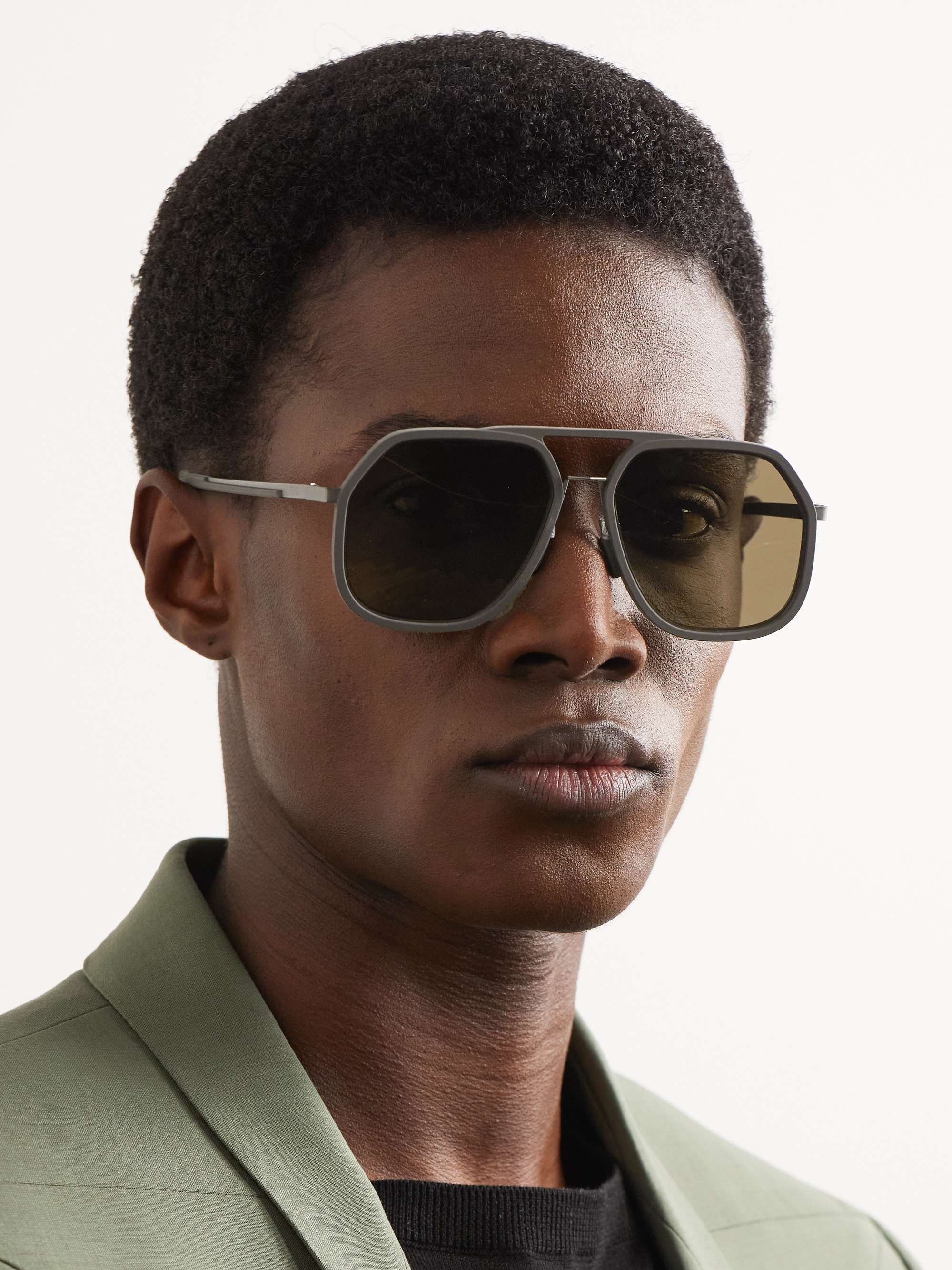 FENDI Aviator-Style Resin and Gold-Tone Sunglasses