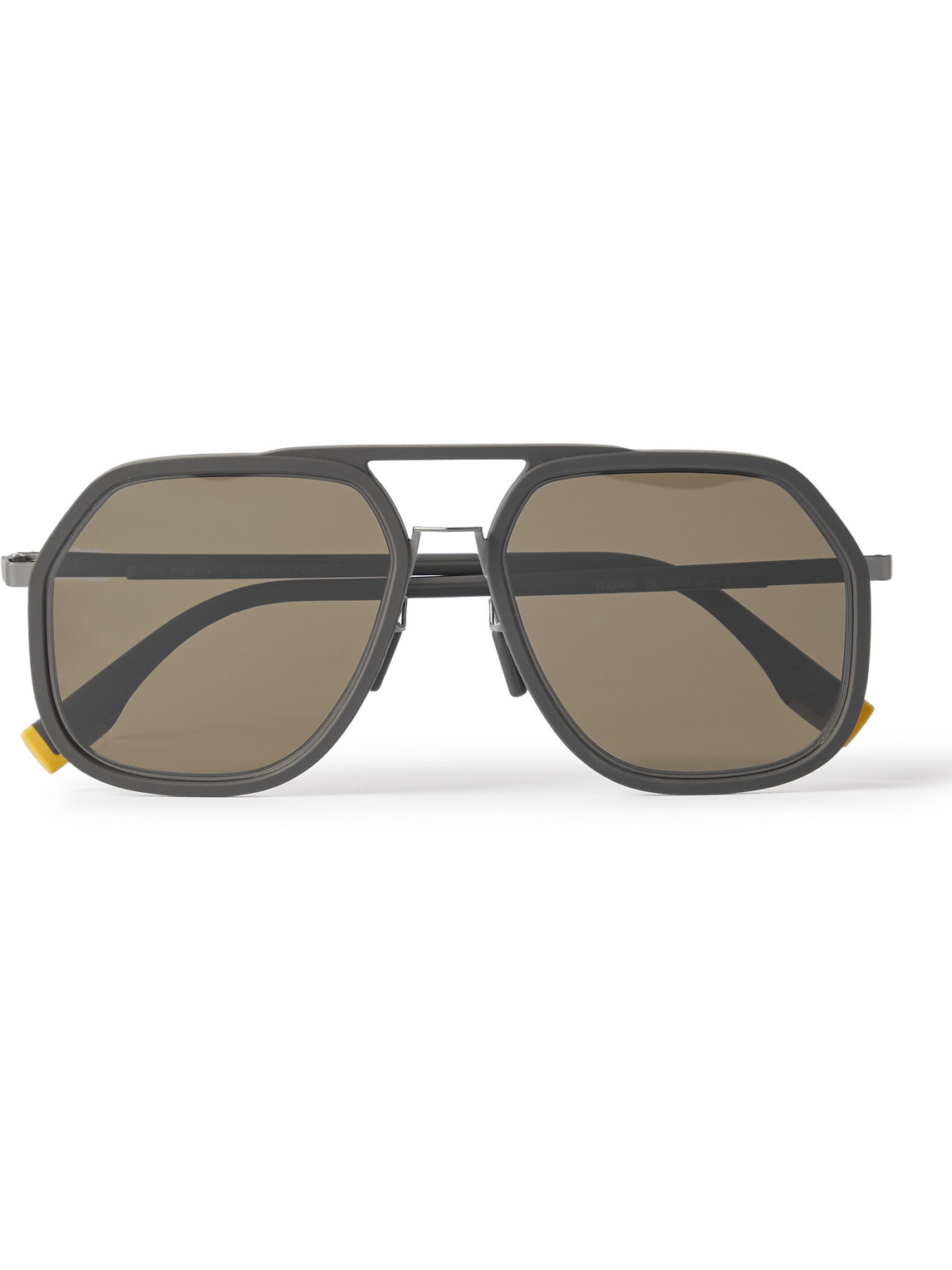 Fendi Aviator-style Resin And Gold-tone Sunglasses In Brown