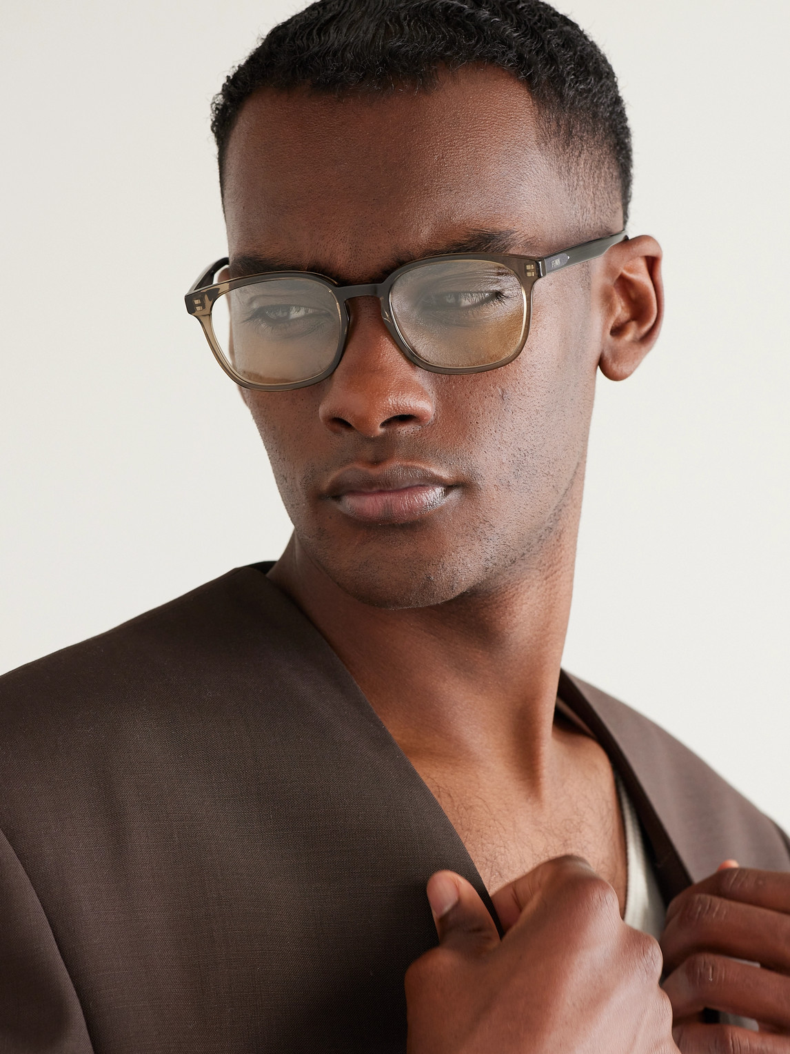 Shop Fendi D-frame Acetate Optical Glasses In Brown