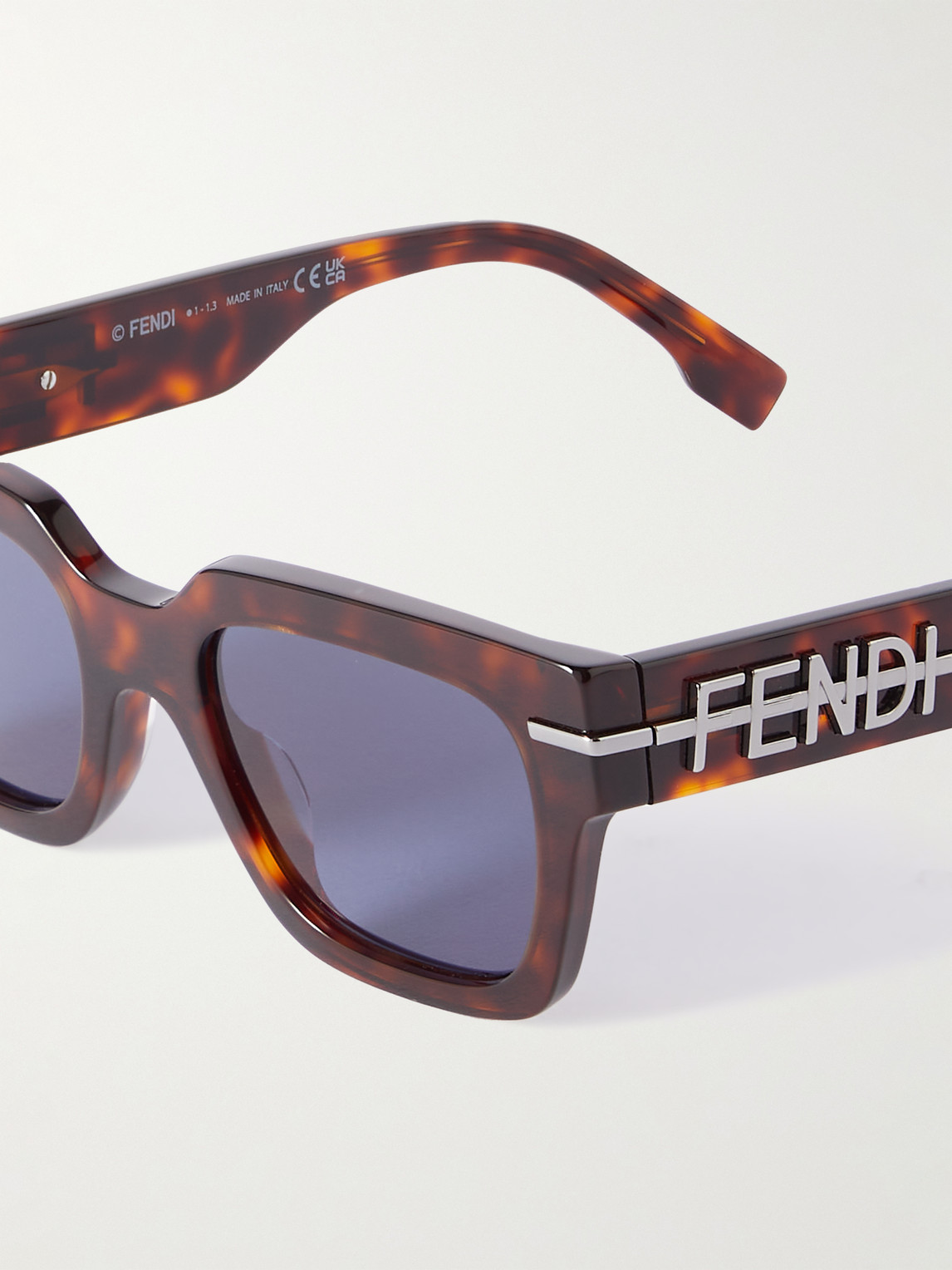 Shop Fendi Graphy Square-frame Tortoiseshell Acetate Sunglasses