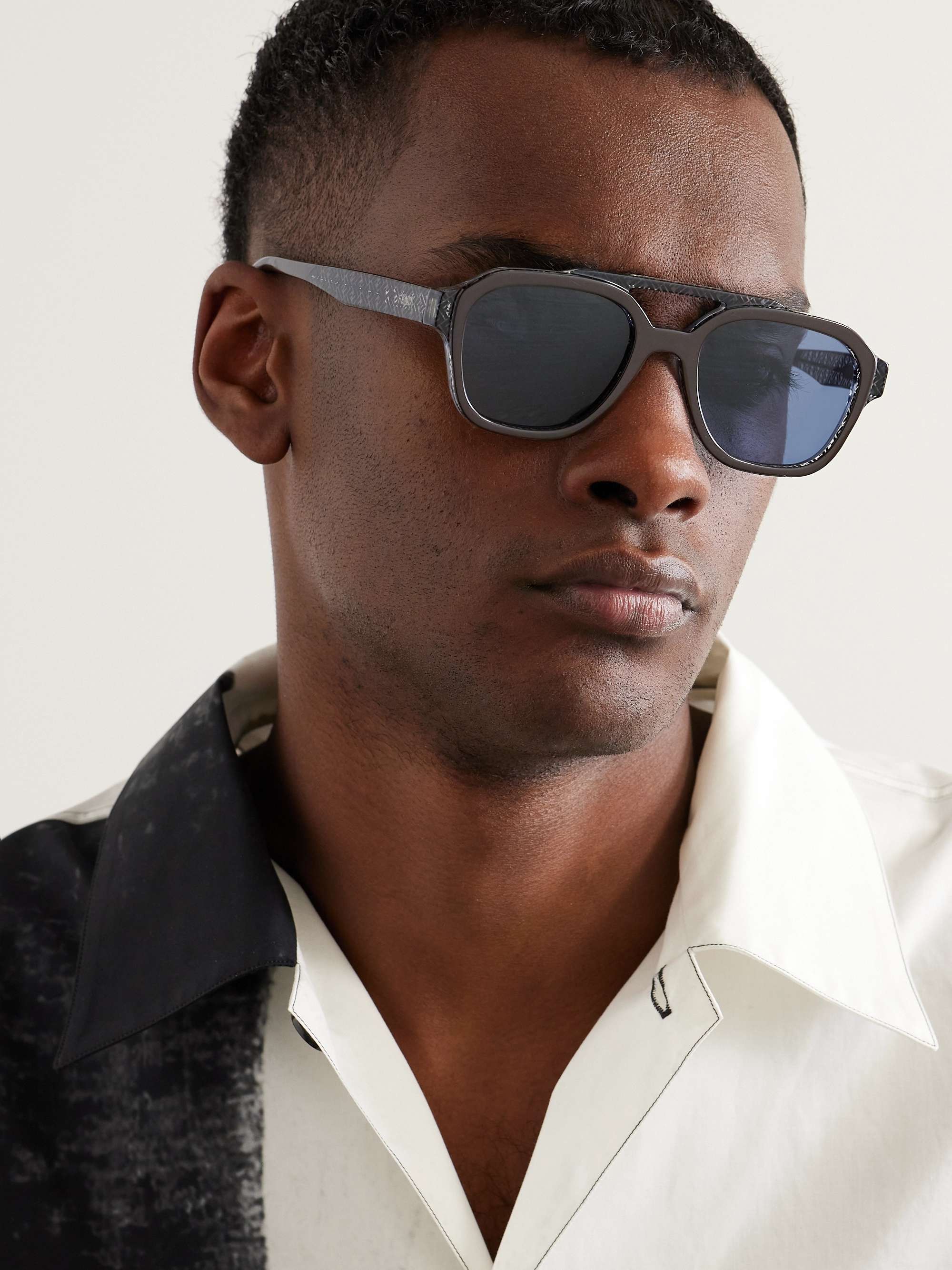 Fendi Men's Aviator-Style Metal Sunglasses