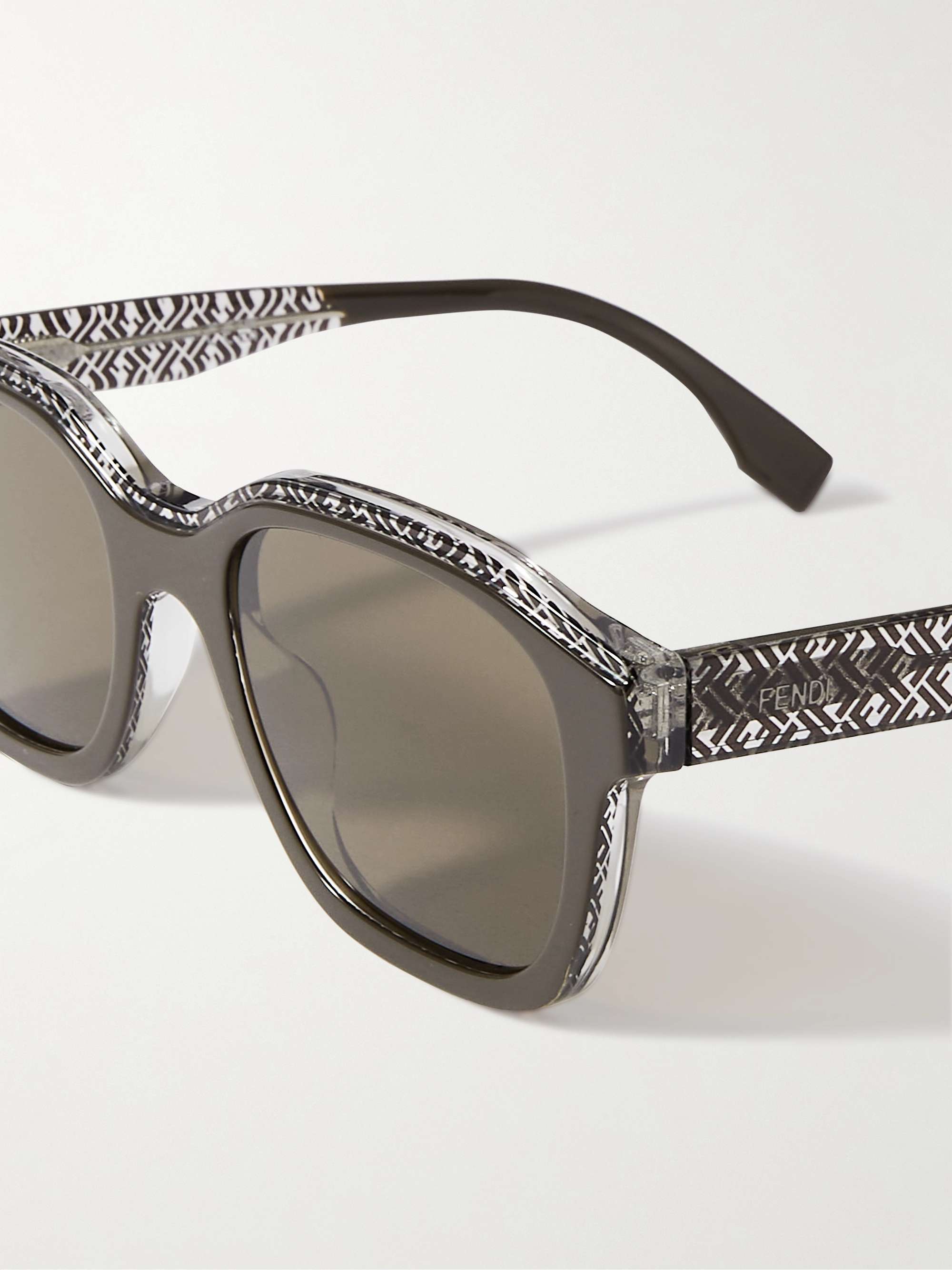 Black D-frame acetate glasses, Fendi Eyewear