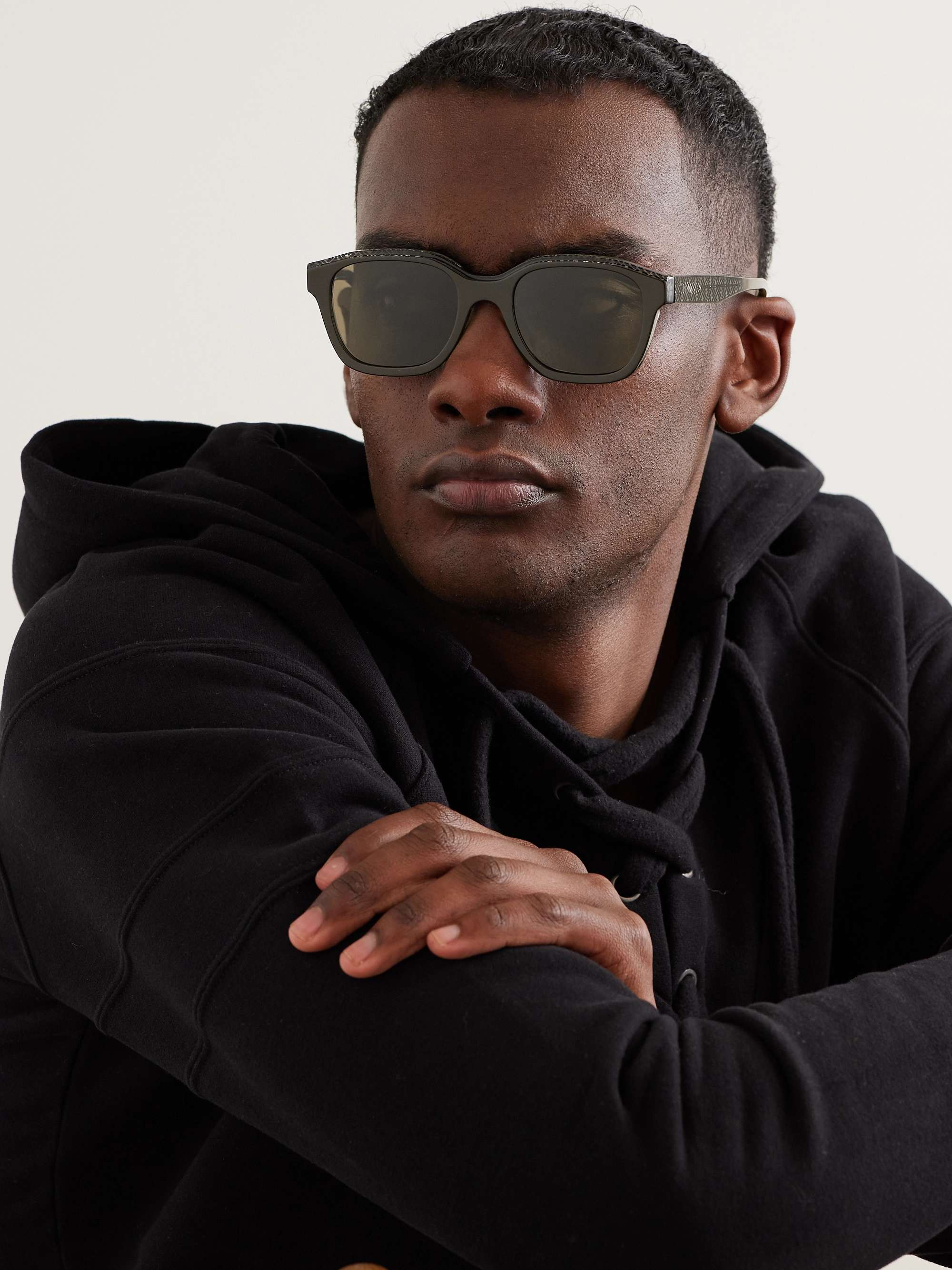 Black D-frame acetate glasses, Fendi Eyewear