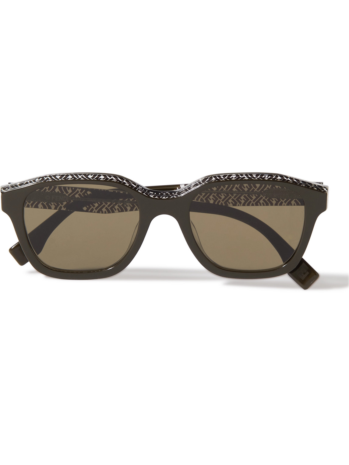 Fendi D-frame Logo-print Acetate Sunglasses In Brown