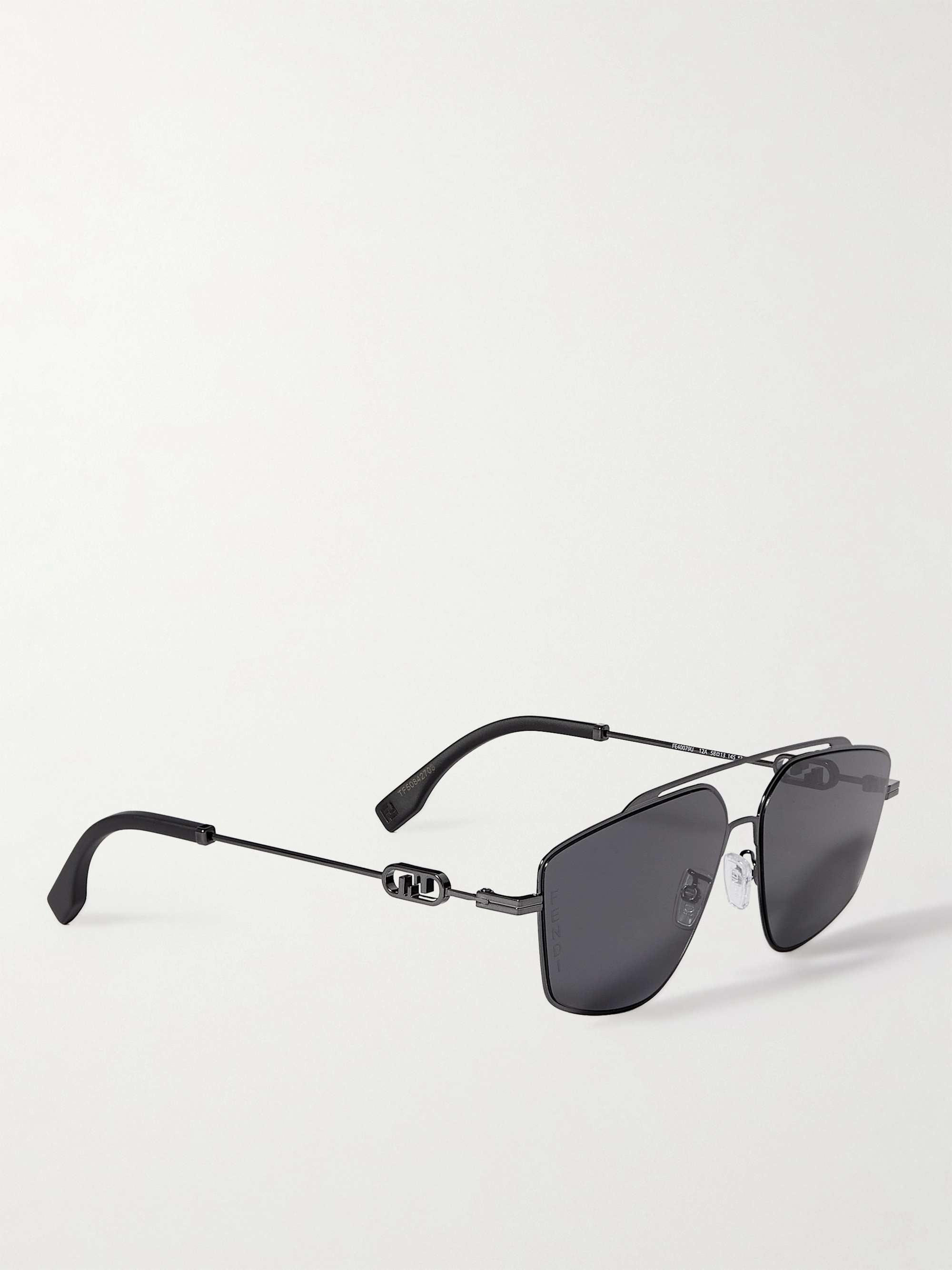 FENDI O'Lock Aviator-Style Metal Sunglasses