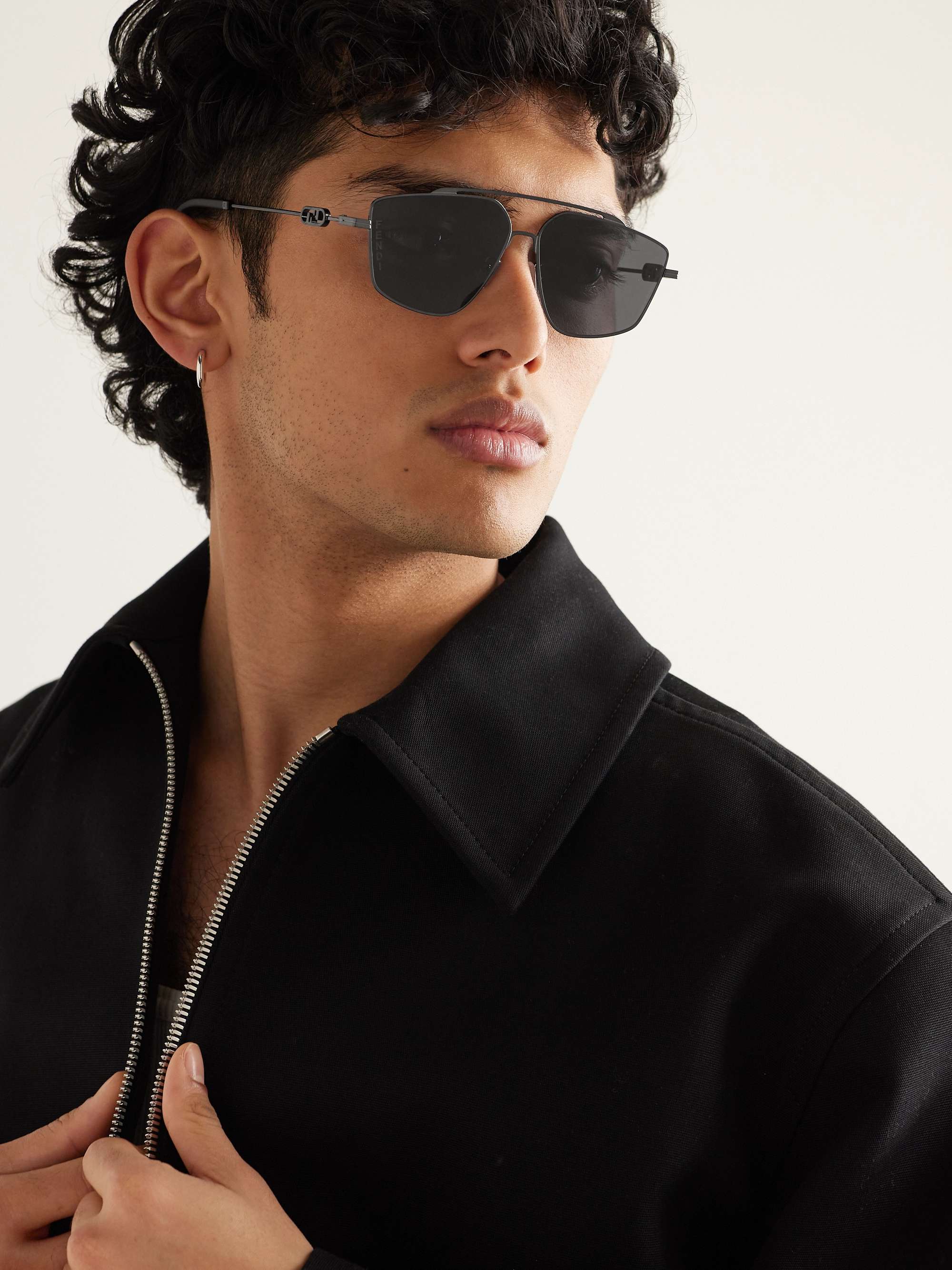 Fendi Men's O'Lock Aviator-Style Sunglasses