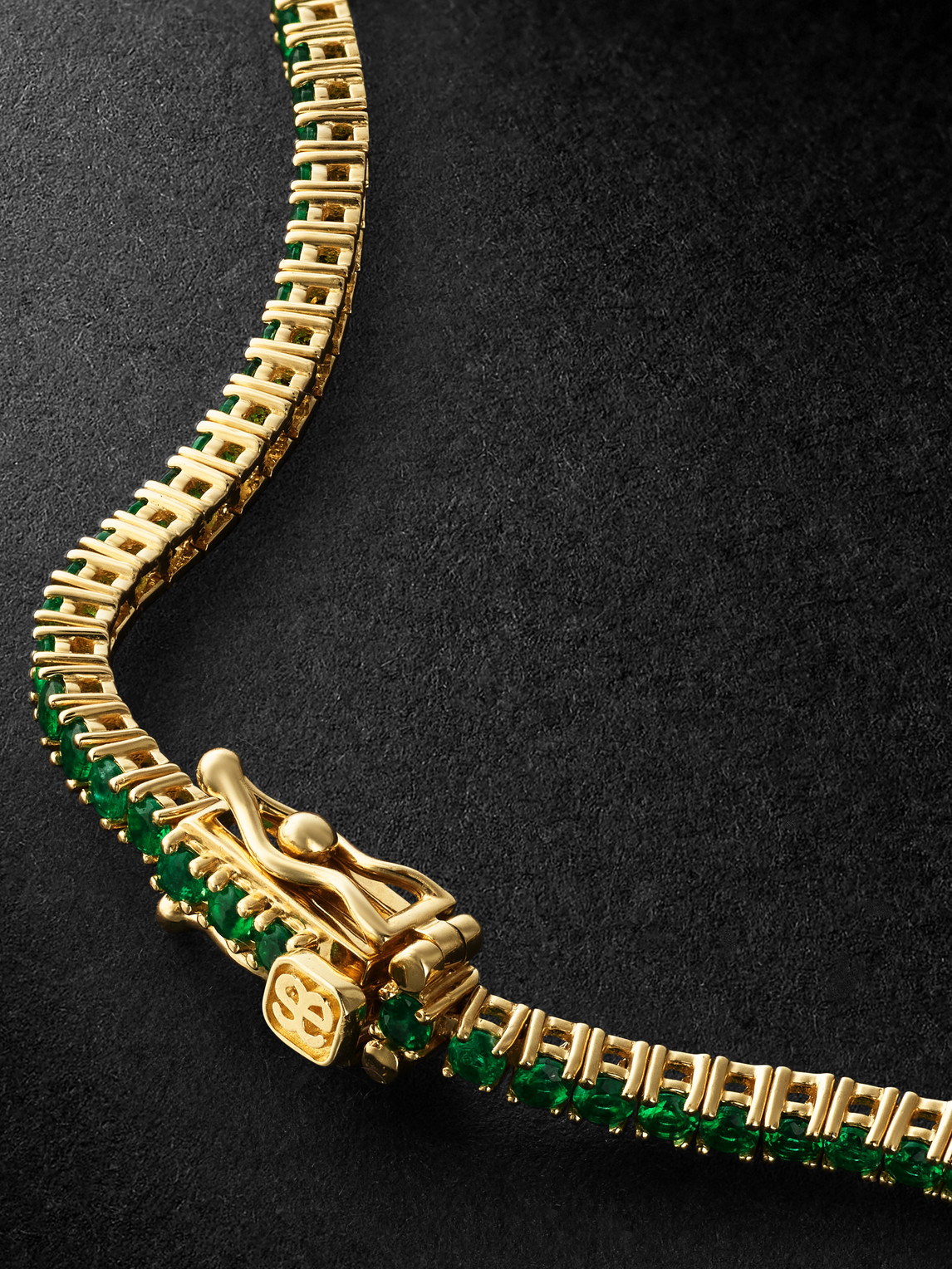  Sydney Evan - Gold Emerald Bracelet - Men - Gold 