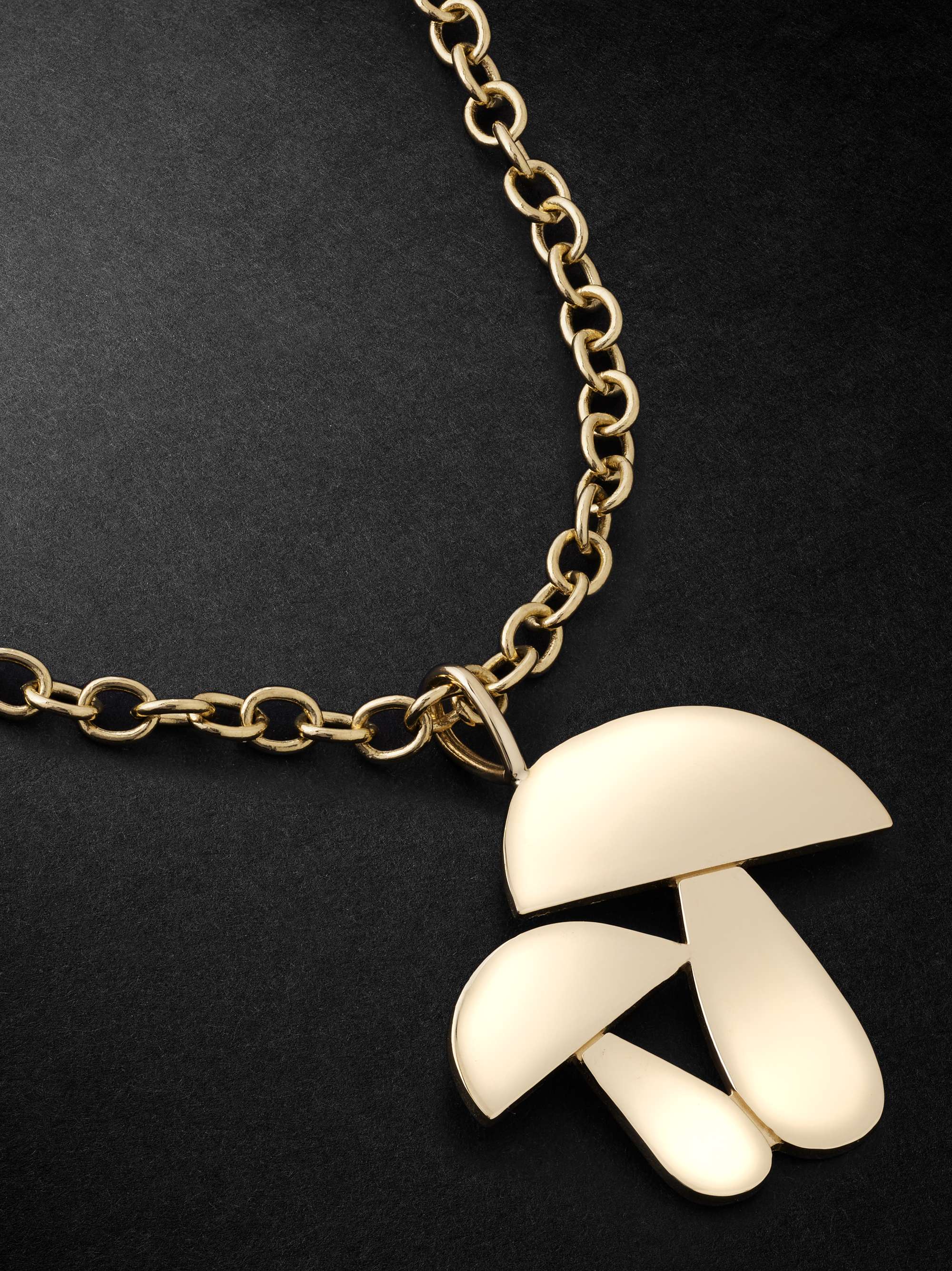 SYDNEY EVAN Mushroom Large Gold Pendant Necklace