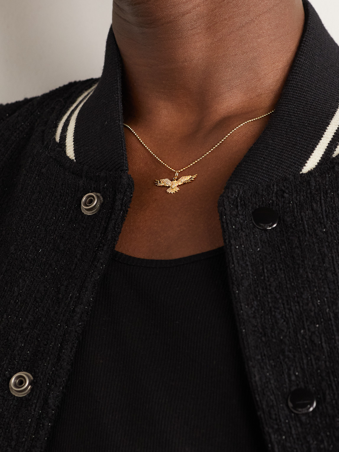 Sydney Evan Eagle Gold Diamond Pendant Necklace In Gold