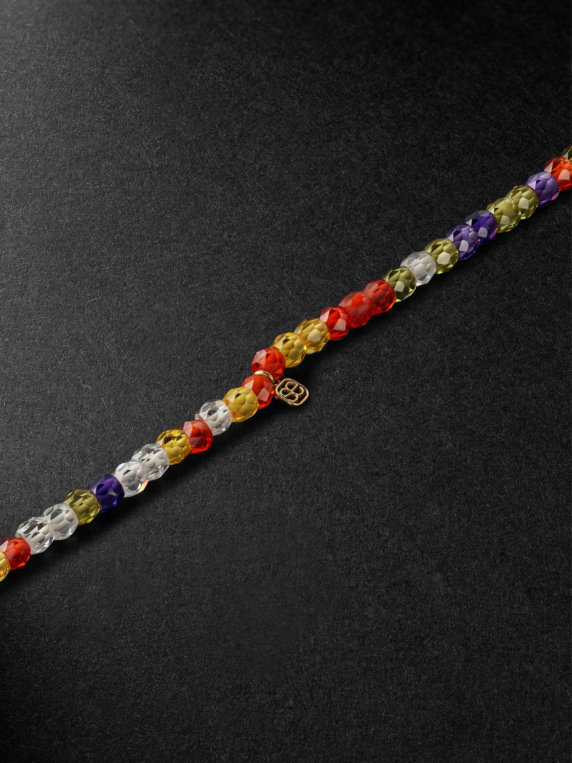 SYDNEY EVAN Skateboard Gold Diamond Beaded Necklace