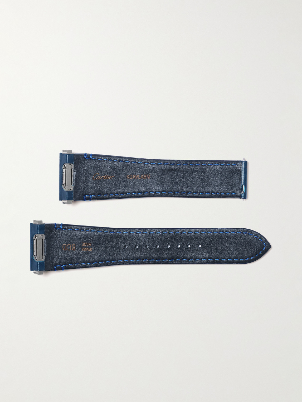 Shop Cartier Leather Watch Strap In Blue