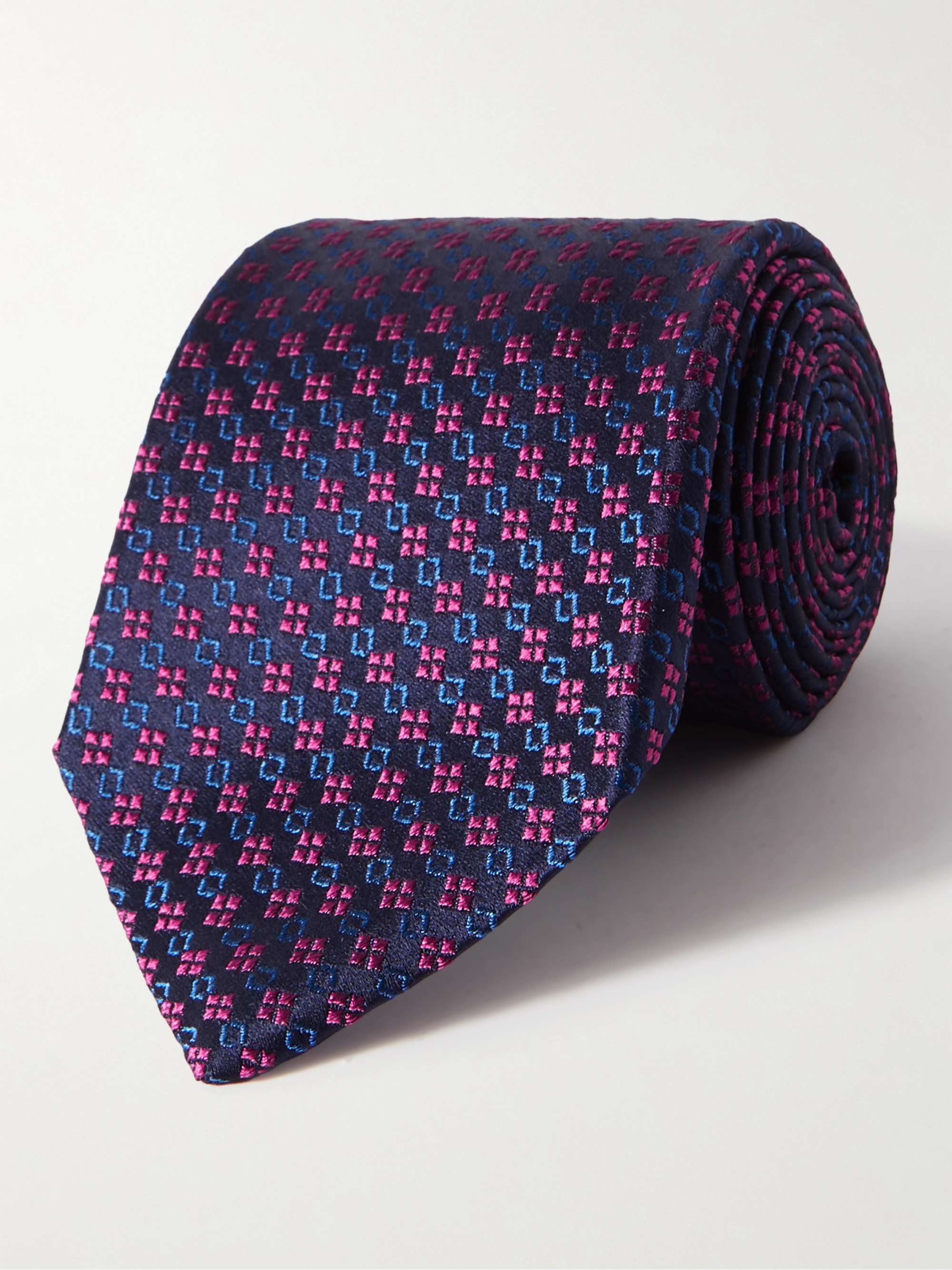 CHARVET Mini Geo 9cm Silk-Jacquard Tie